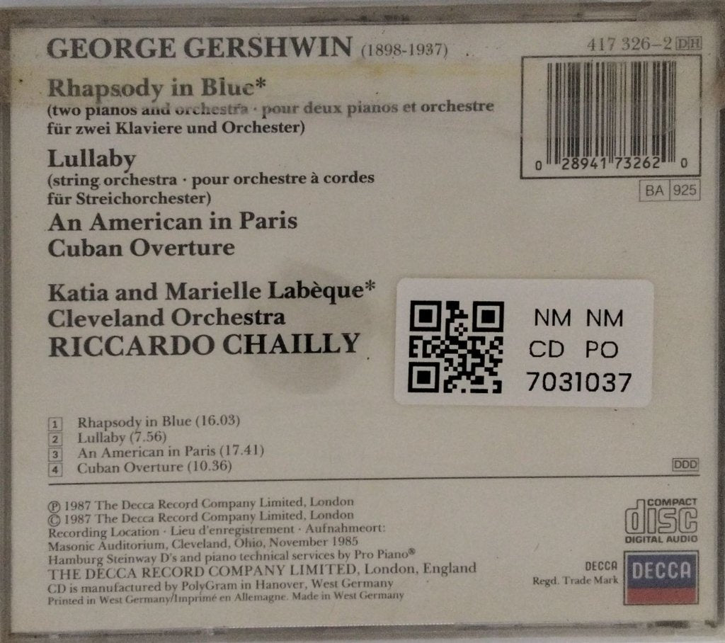 Katia and Marielle Labèque, Cleveland Orchestra, Riccardo Chailly - Rhapsody in Blue (CD)
