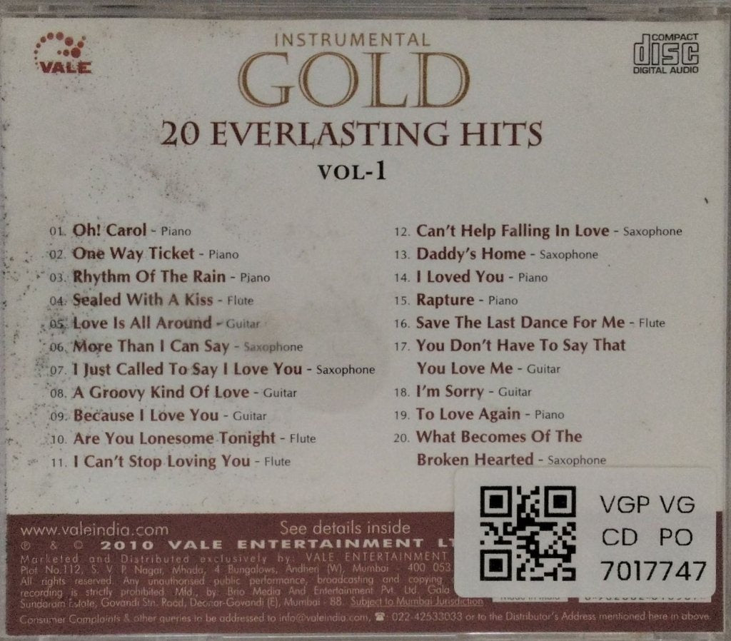 Various - Instrumental Gold 20 Everlasting Hits Vol. 1 (CD)