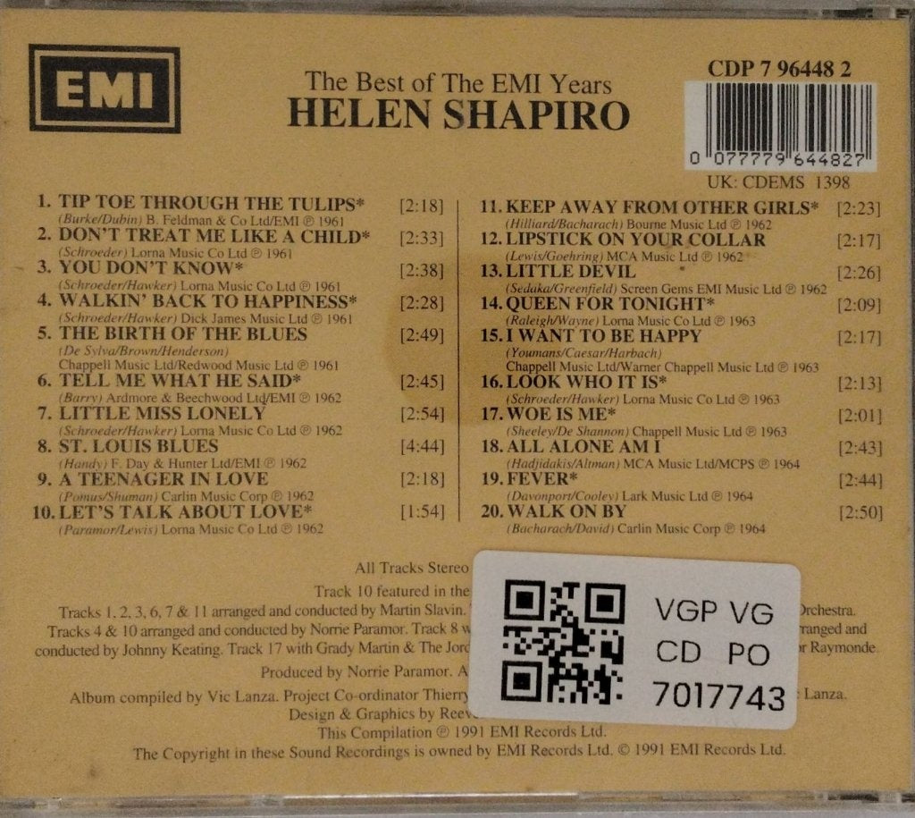 Helen Shapiro - The Best of The EMI Years (CD)