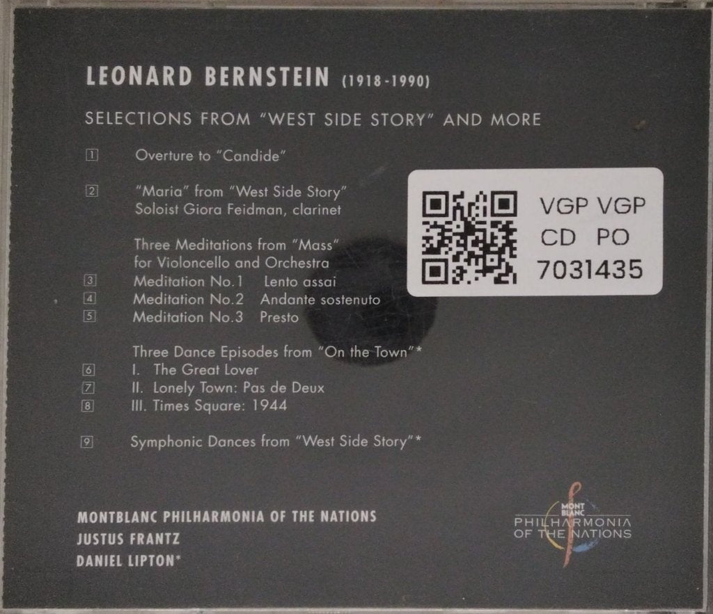 Montblanc Philharmonia of the Nations - A Tribute to Leonard Bernstein: Selections from "West Side Story" and More (CD)