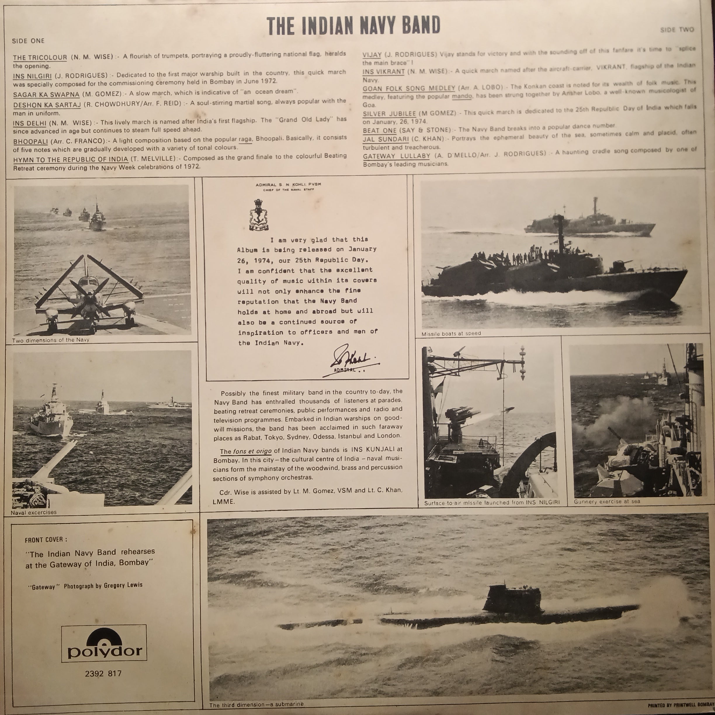 Various - The Indian Navy Band - A Salute To Our Navy (Vinyl)