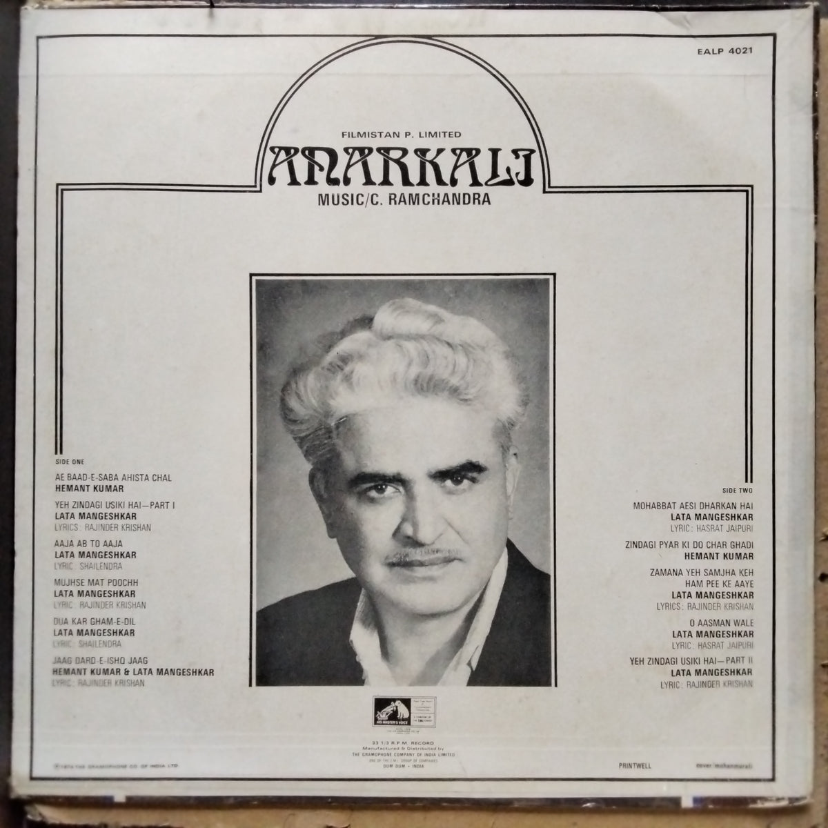 C. Ramchandra  - Anarkali  (Vinyl)