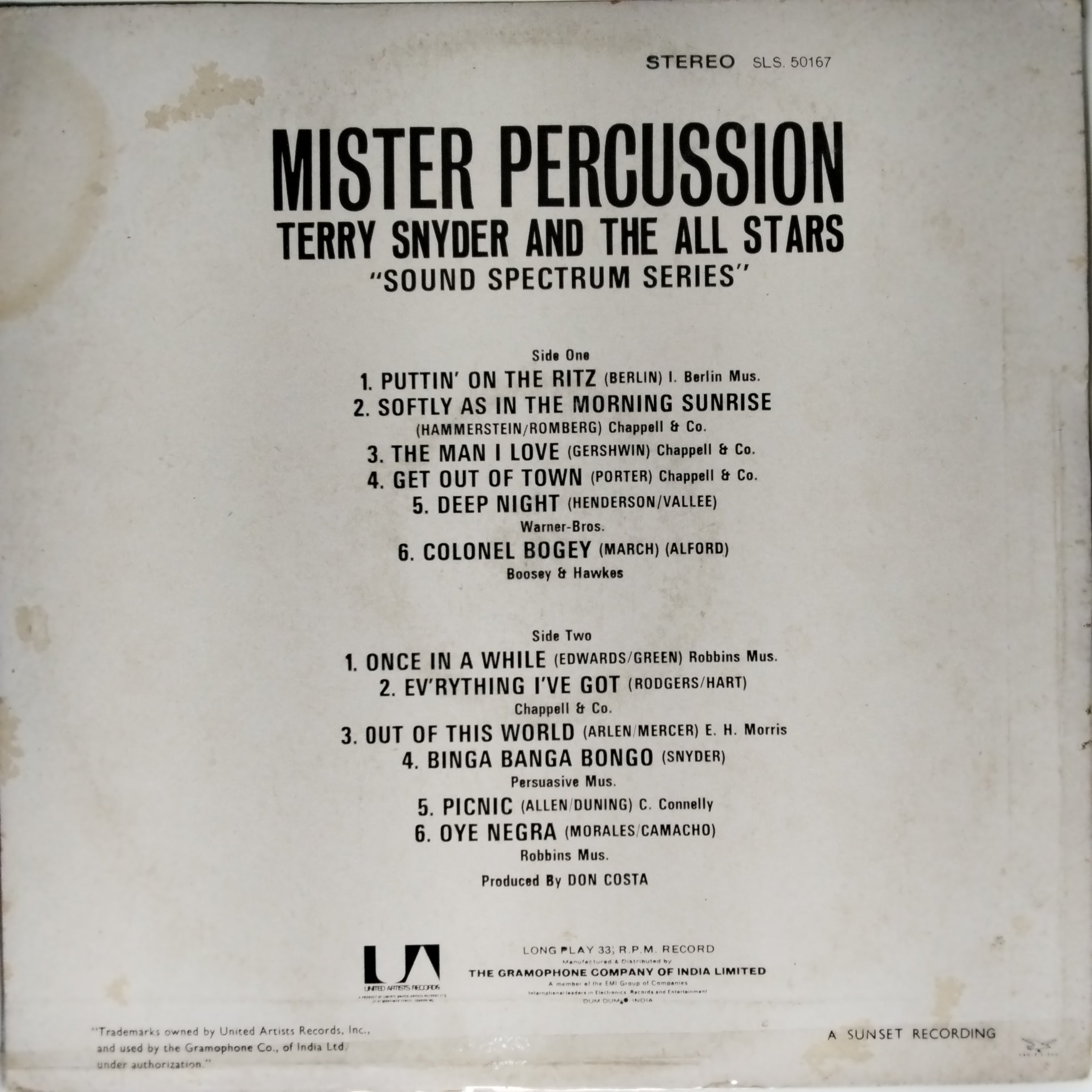 Terry Snyder And The All Stars  - Mister Percussion (Vinyl)