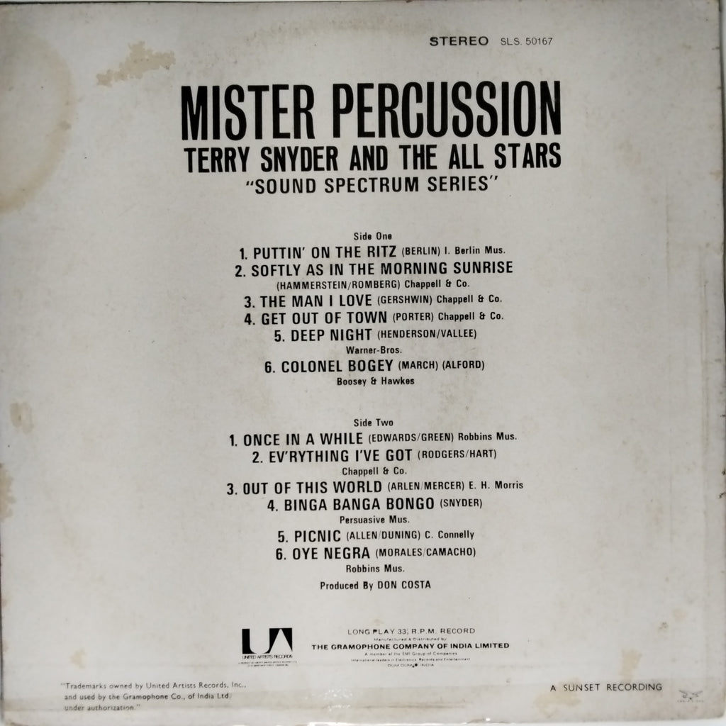 Terry Snyder And The All Stars  - Mister Percussion (Vinyl)