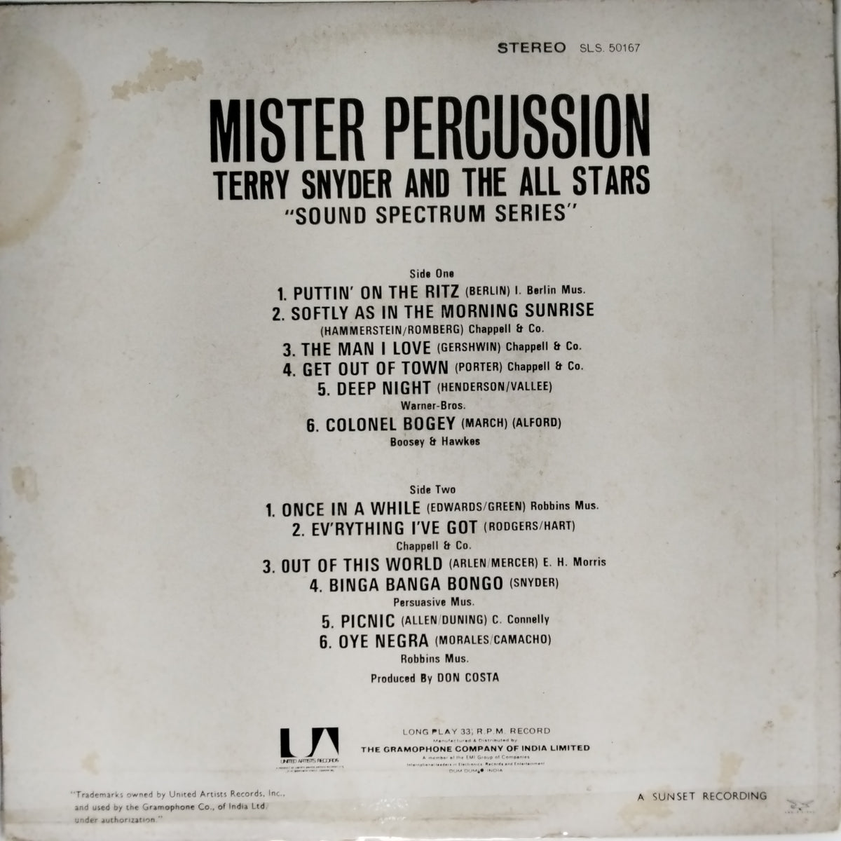 Terry Snyder And The All Stars  - Mister Percussion (Vinyl)