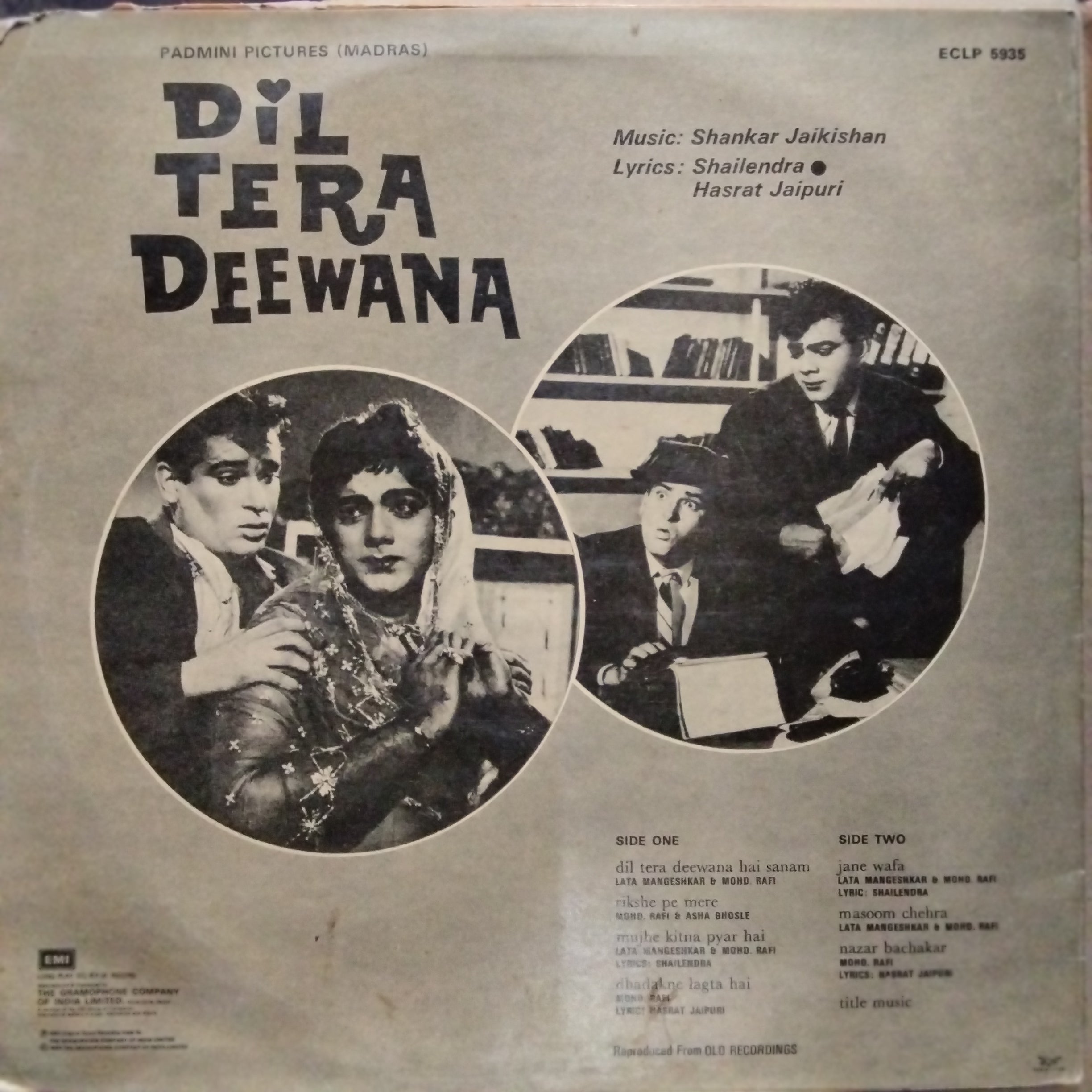 Shankar Jaikishan  - Dil Tera Deewana (Vinyl)