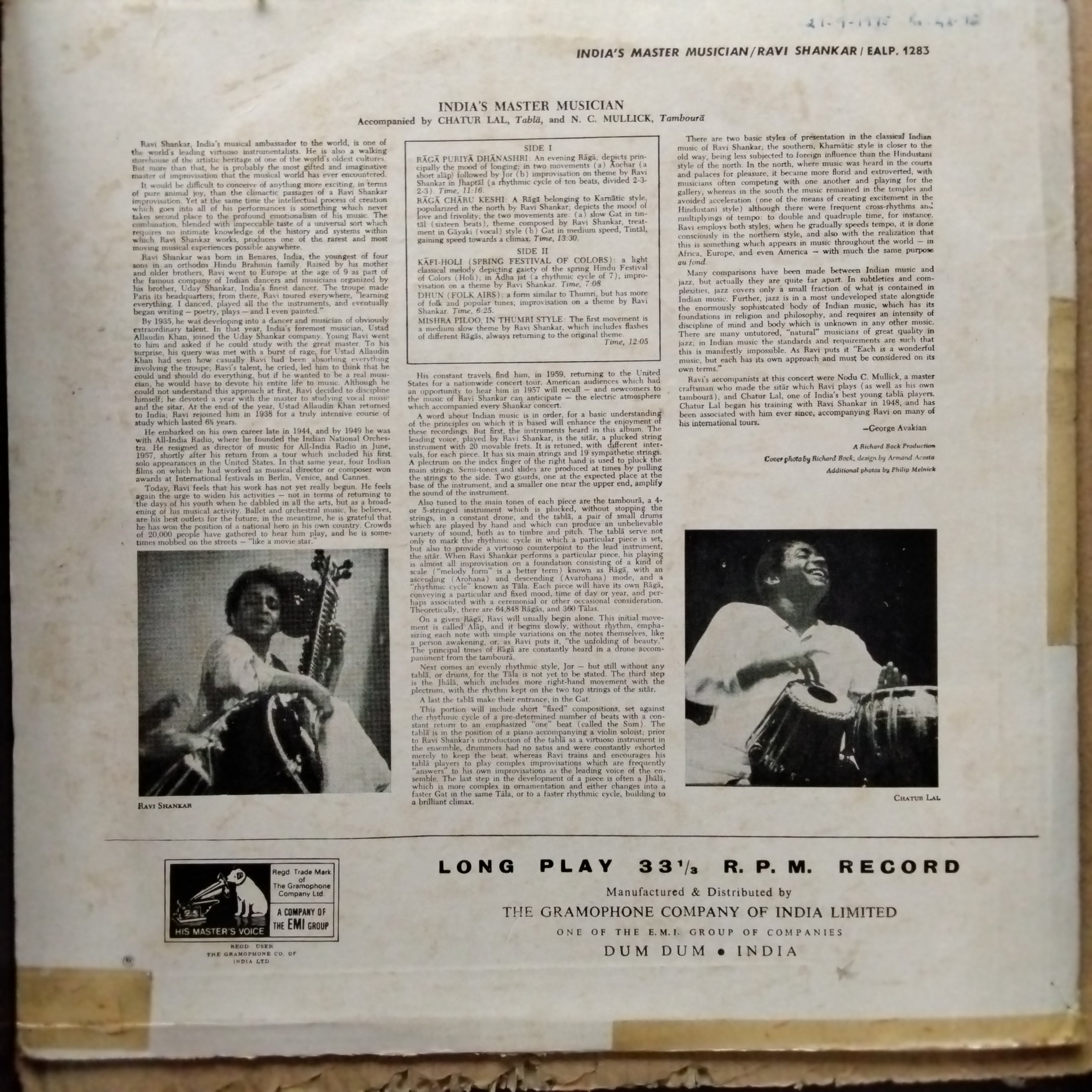 Ravi Shankar  - India'S Master Musician (Vinyl)