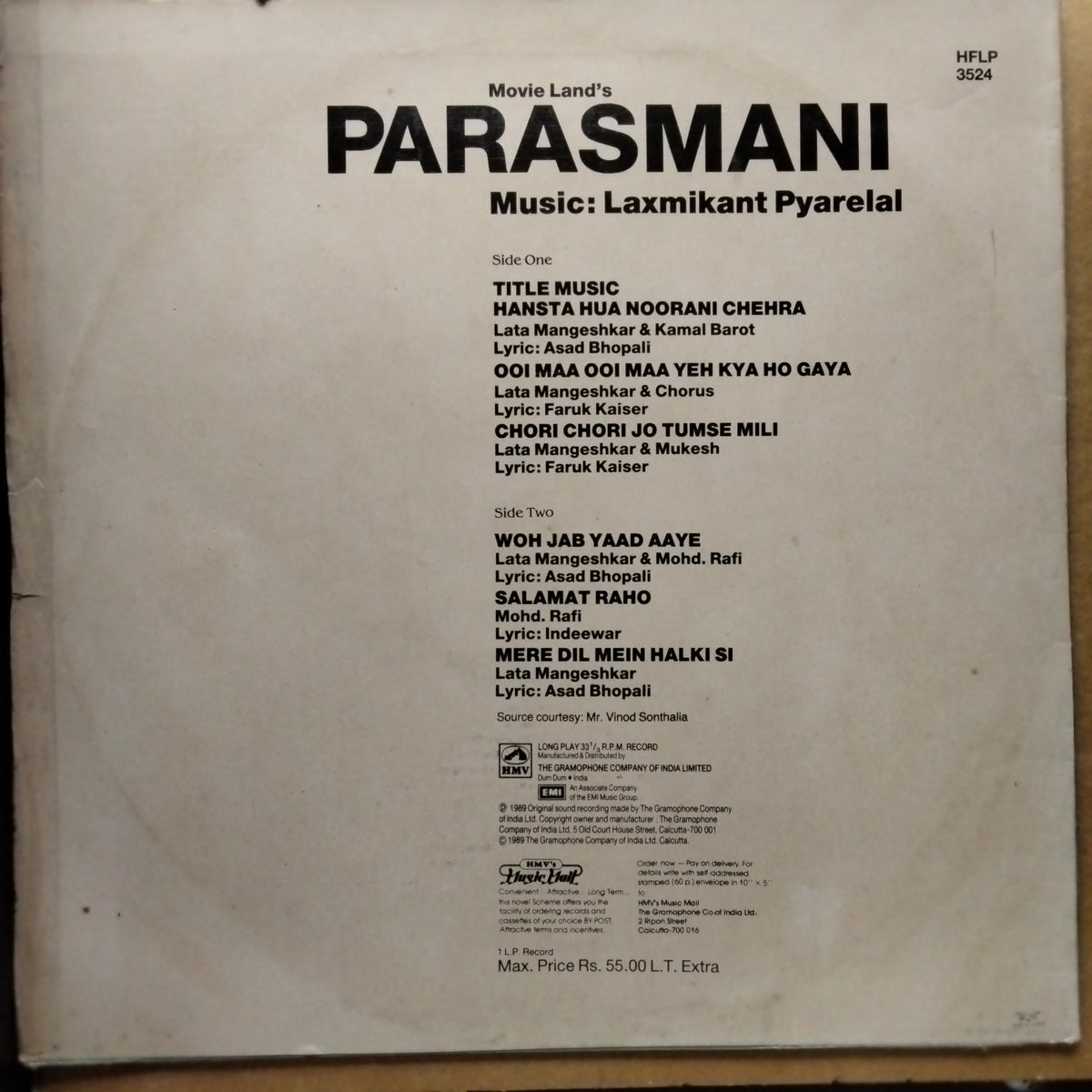 Laxmikant Pyarelal - Parasmani (Vinyl)