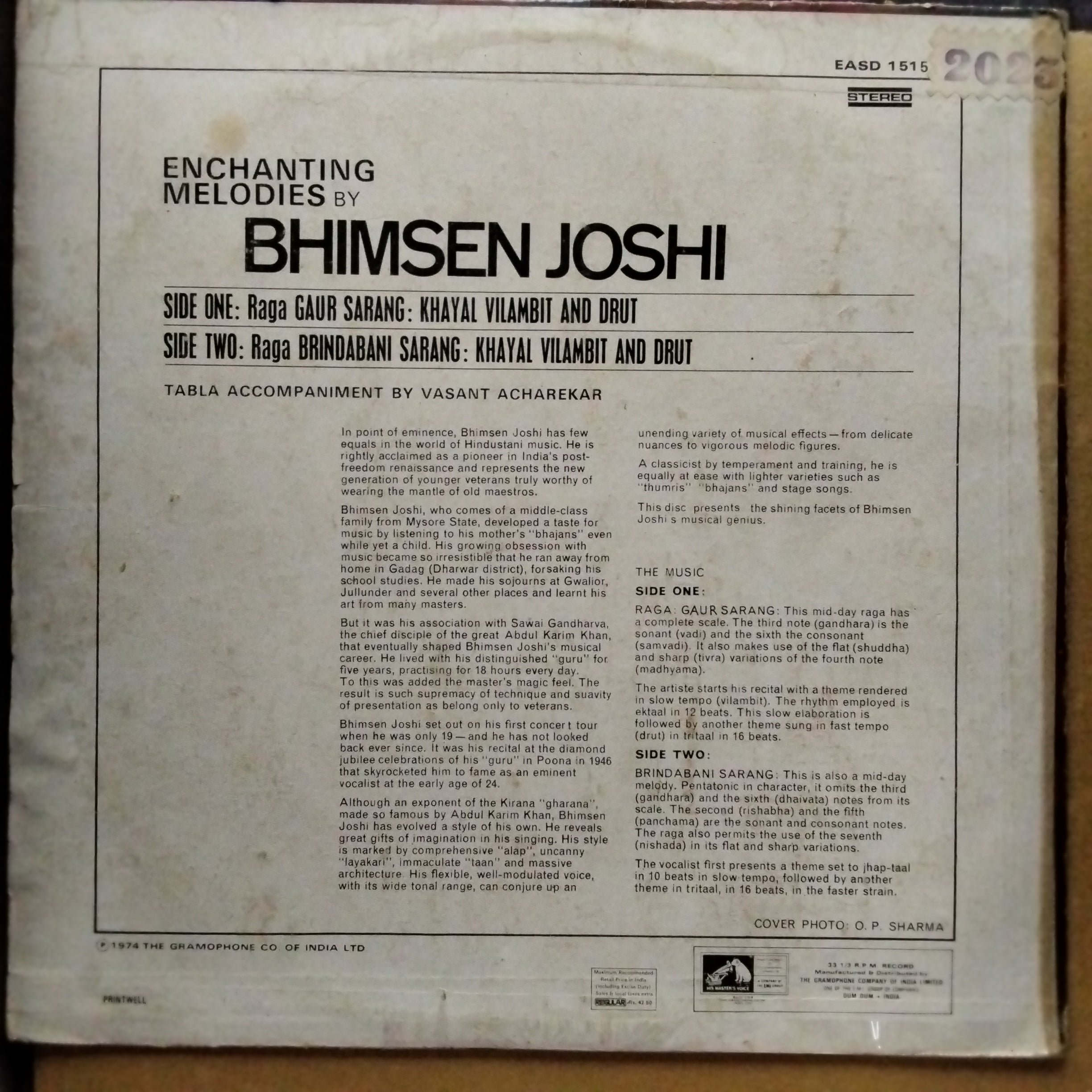 Bhimsen Joshi  - Enchanting Melodies (Vinyl)