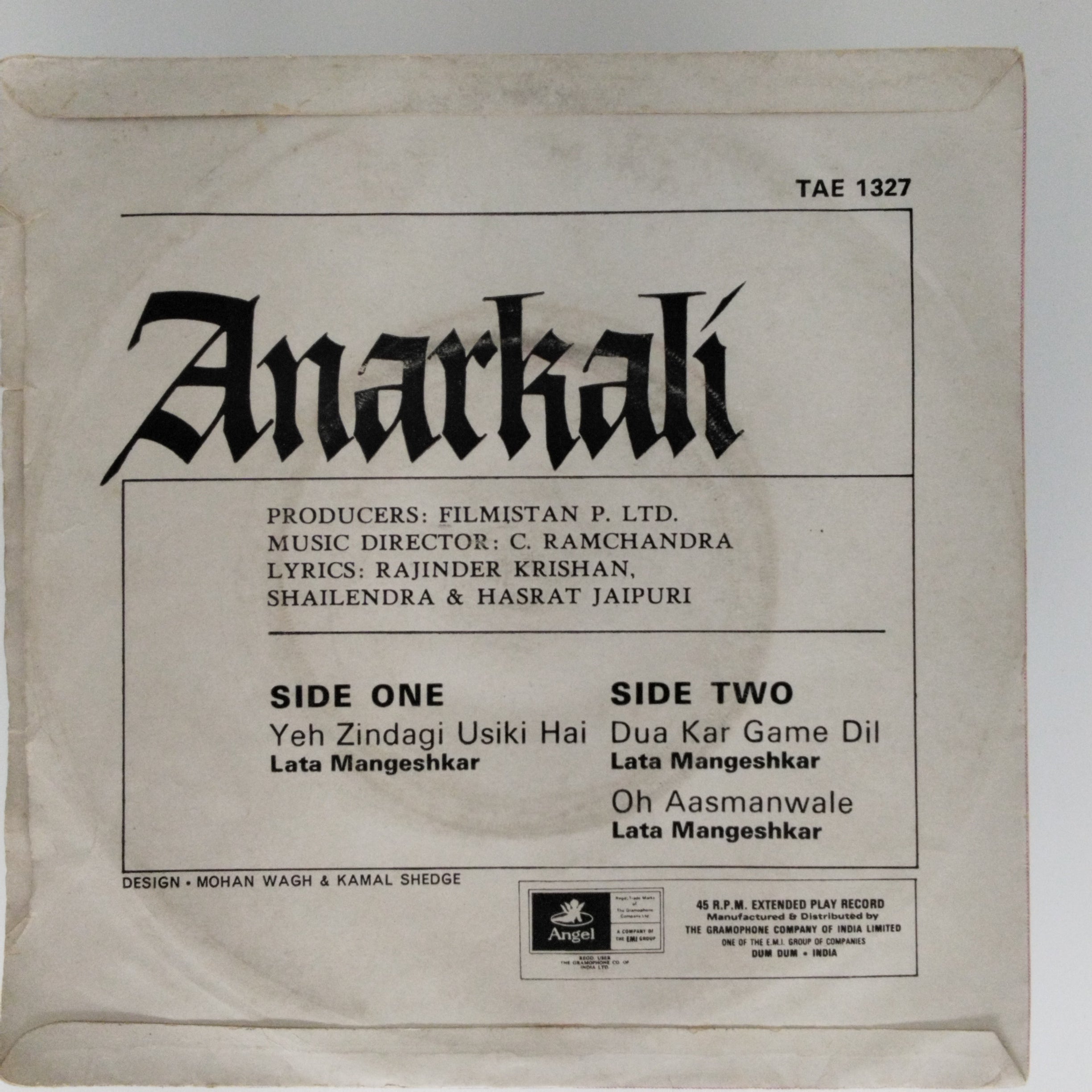 C. Ramchandra  - Anarkali  (45-RPM)