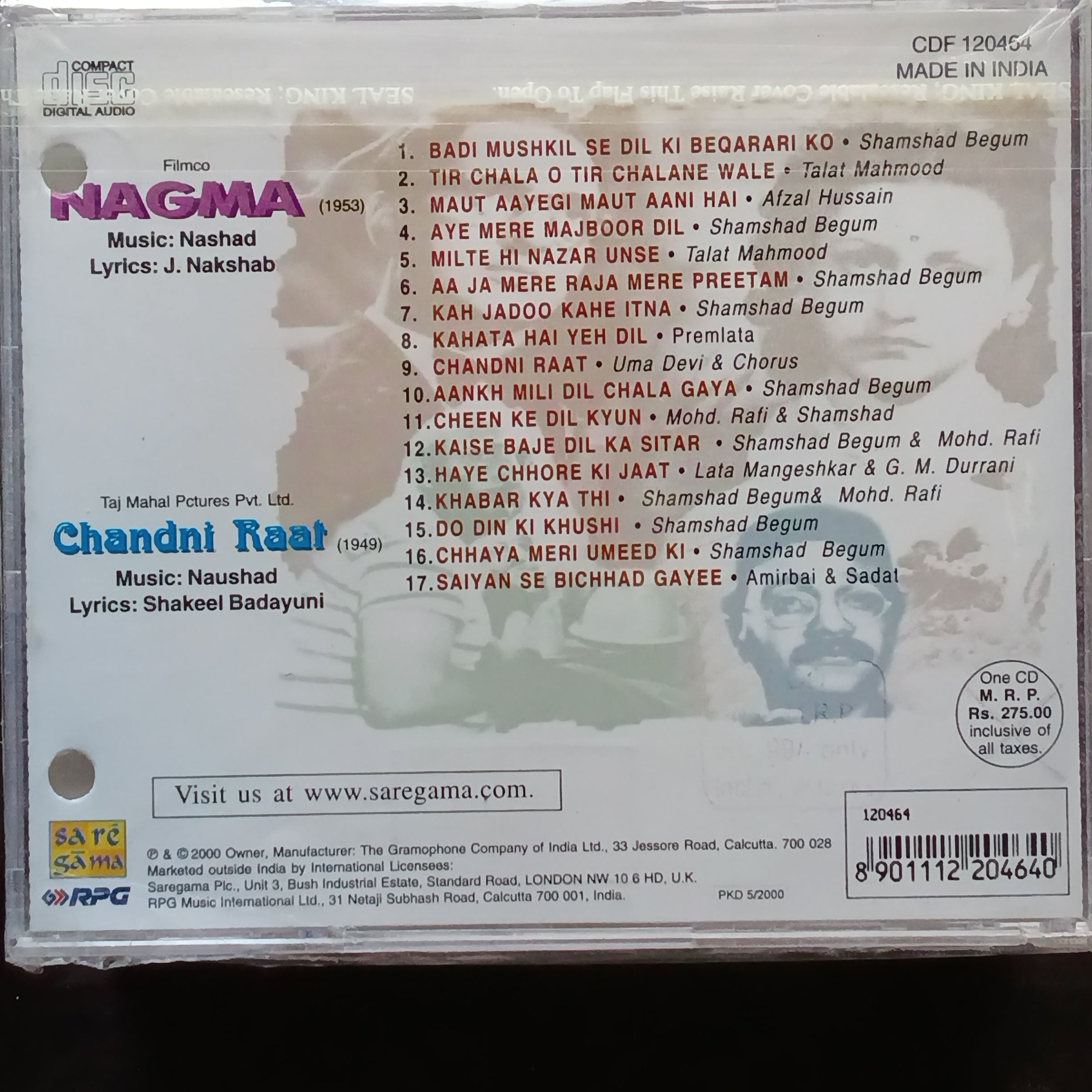 Nashad + Naushad - Nagma + Chandani Raat (CD)