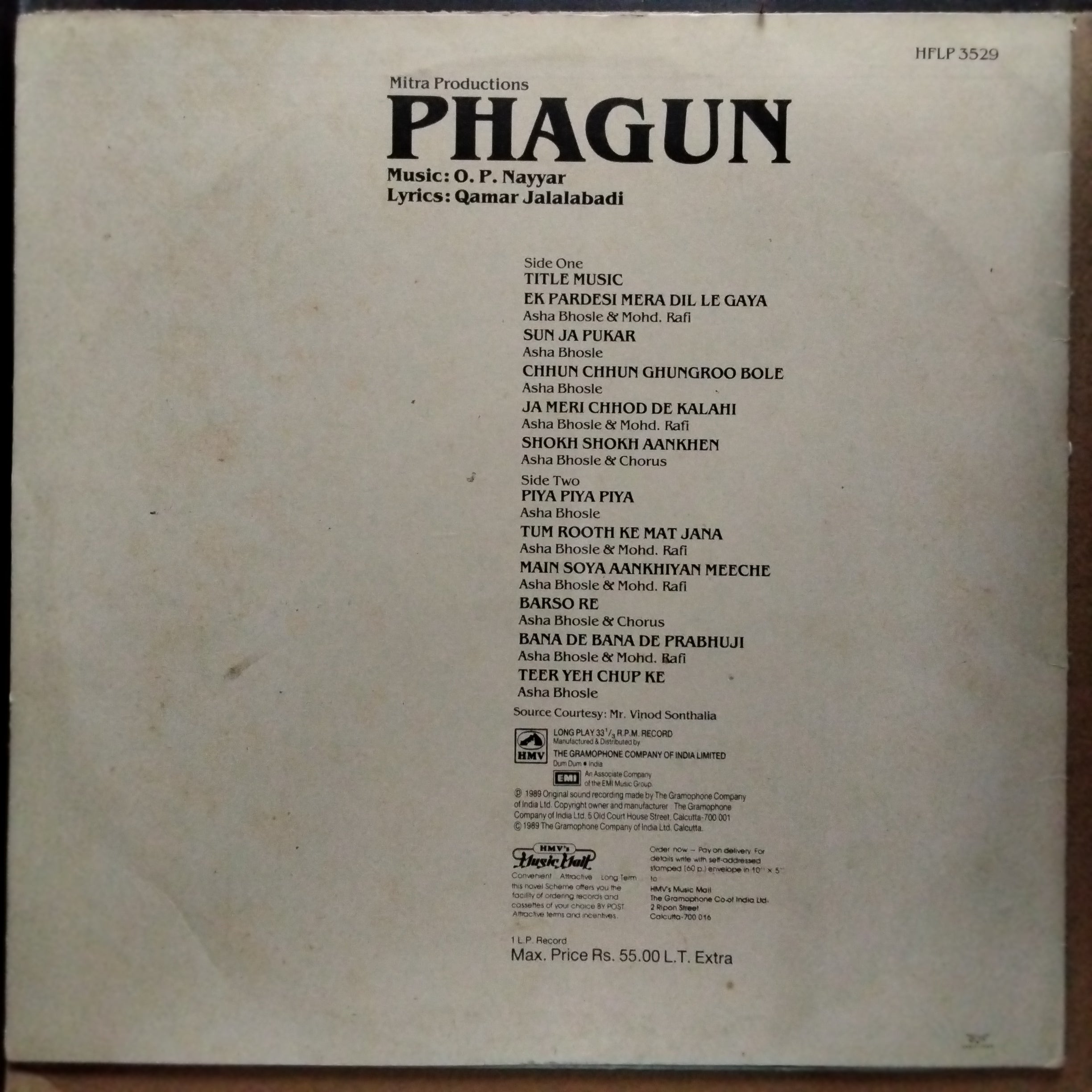 O. P. Nayyar, Qamar Jalalabadi  - Phagun (Vinyl)