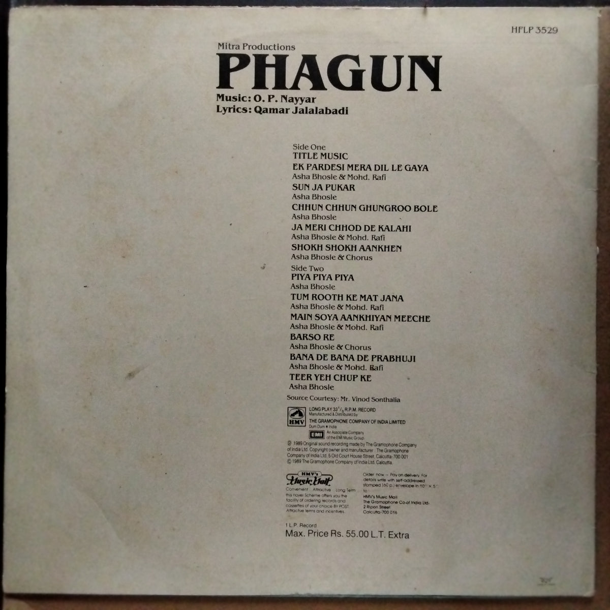 O. P. Nayyar, Qamar Jalalabadi  - Phagun (Vinyl)