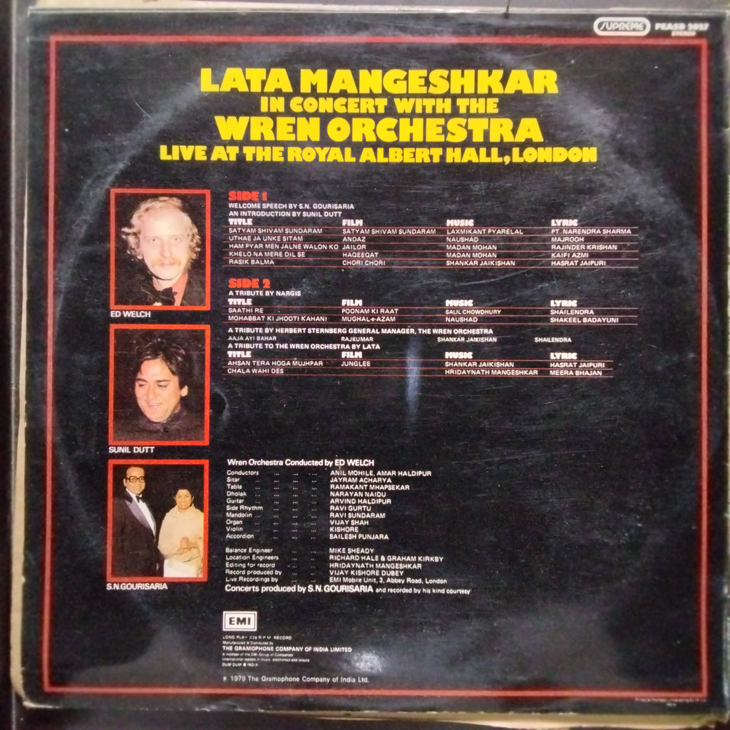 Lata Mangeshkar In Concert With The Wren Orchestra  - Live At The Royal Albert Hall, London (Vinyl)