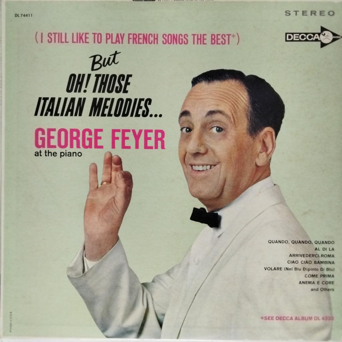 George Feyer - But Oh! Those Italian Melodies (Vinyl)