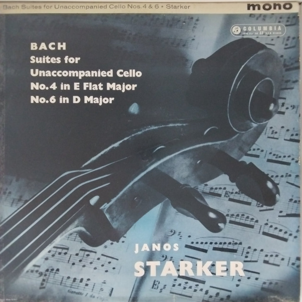 Janos Starker - Suites for Unaccompanied Cello No. 4 in E Flat Major & No. 6 in D Major (Vinyl)