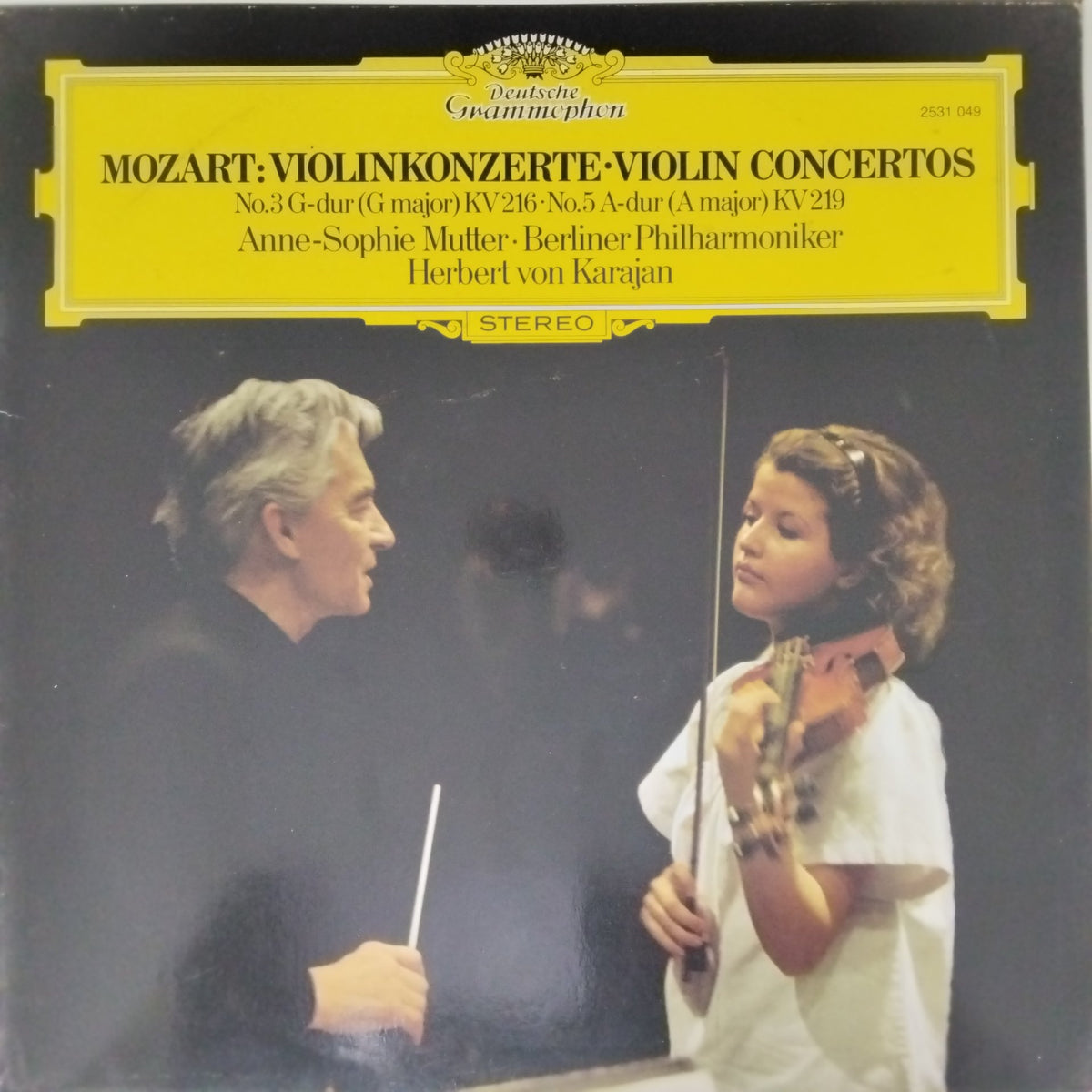 Wolfgang Amadeus Mozart, Anne-Sophie Mutter, Berliner Philharmoniker, Herbert von Karajan - Violin Concertos No.3 G-dur (G Major) KV216, No.5 A-dur (A Major) KV219 (Vinyl)