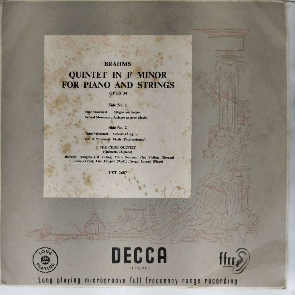 The Chigi Quintet - Quintet in F Minor for Piano and Strings Opus 34 (Vinyl)