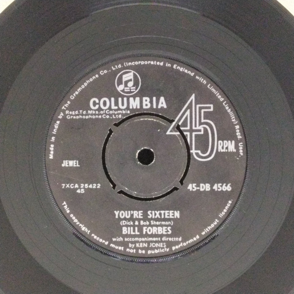 Bill Forbes - You're Sixteen / Backward Child (45-RPM)