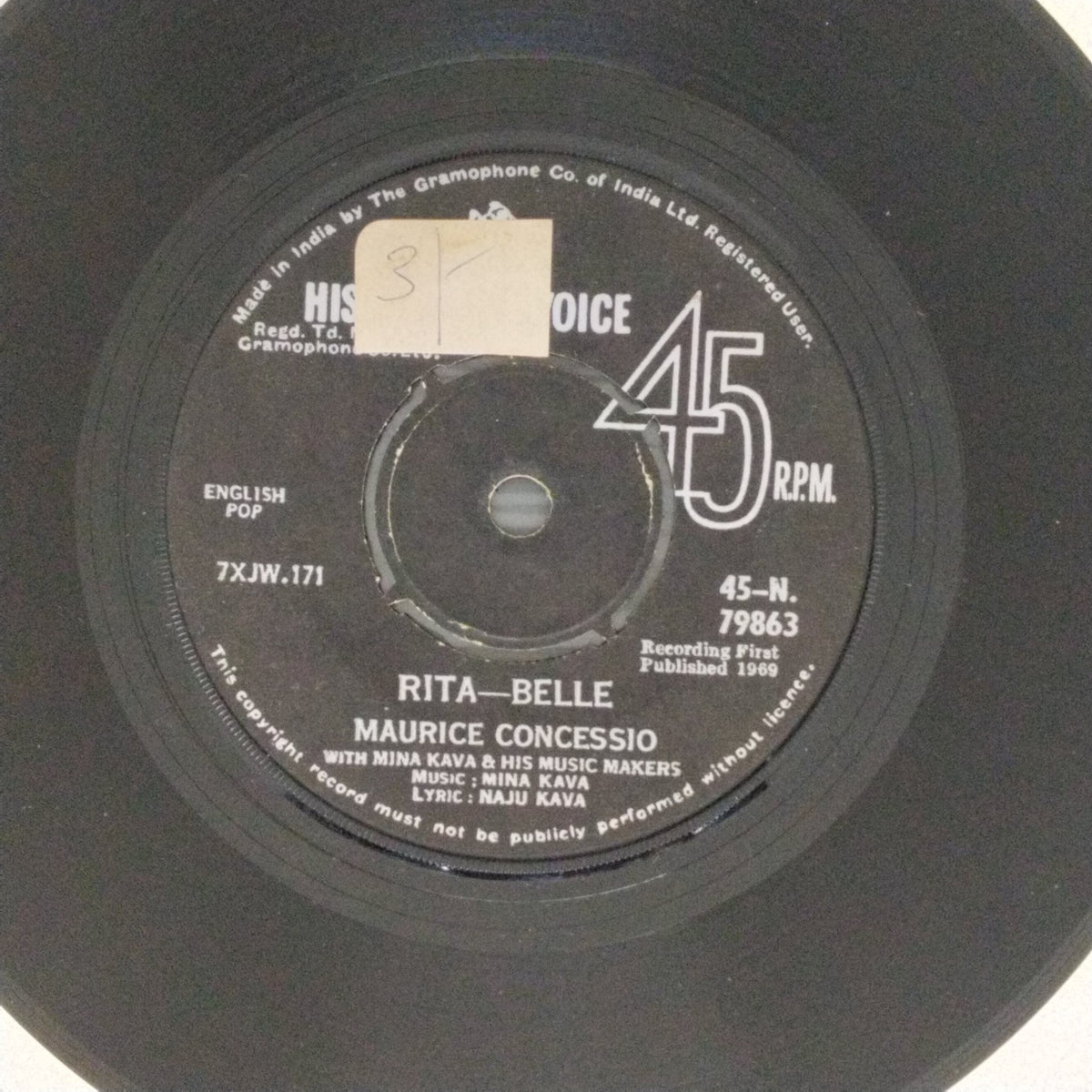 Maurice Concessio, Mina Kava - Rita—Belle / Bambai Meri Hai (45-RPM)