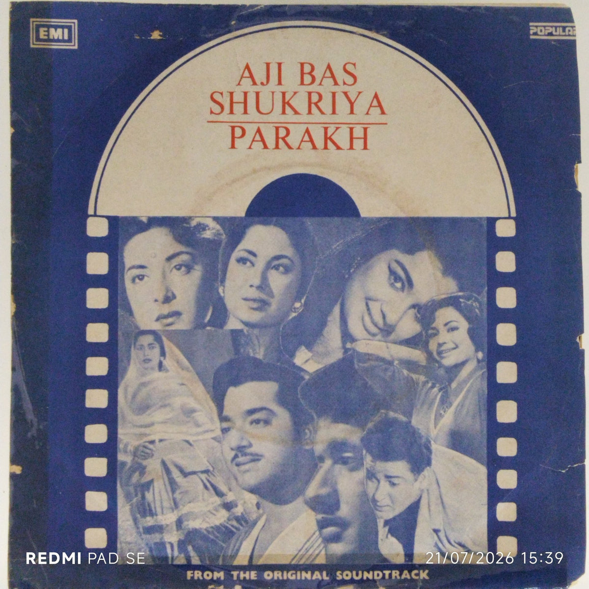 Roshan, Salil Chowdhury - Aji Bas Shukriya / Parakh (45-RPM)