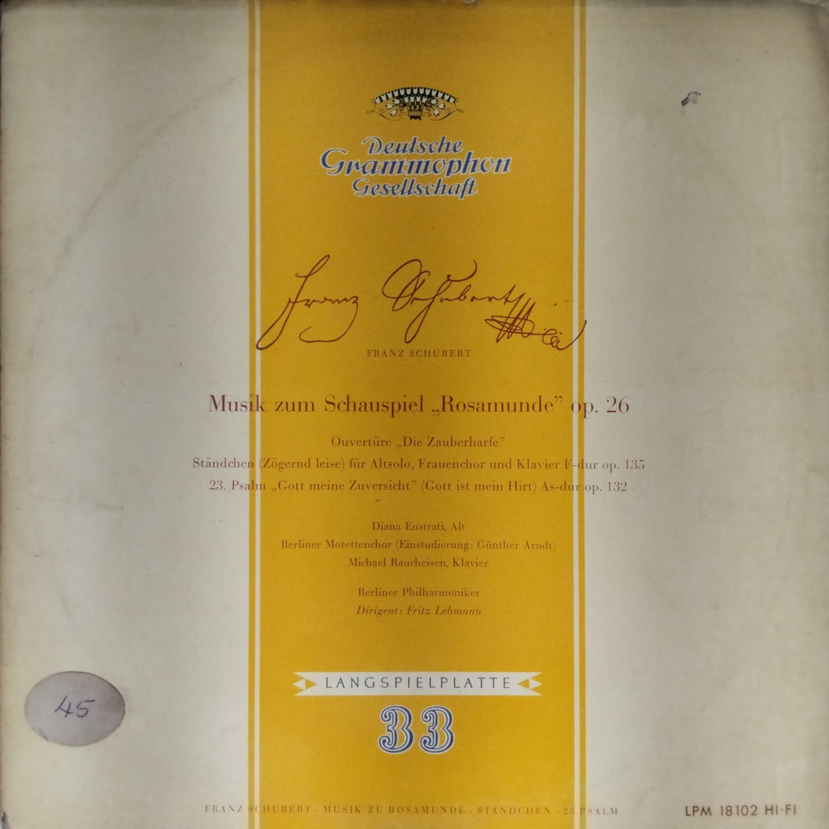 Franz Schubert - Musik zum Schauspiel "Rosamunde" Op. 26 (Vinyl)