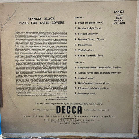 Stanley Black - Plays For Latin Lovers (Vinyl)