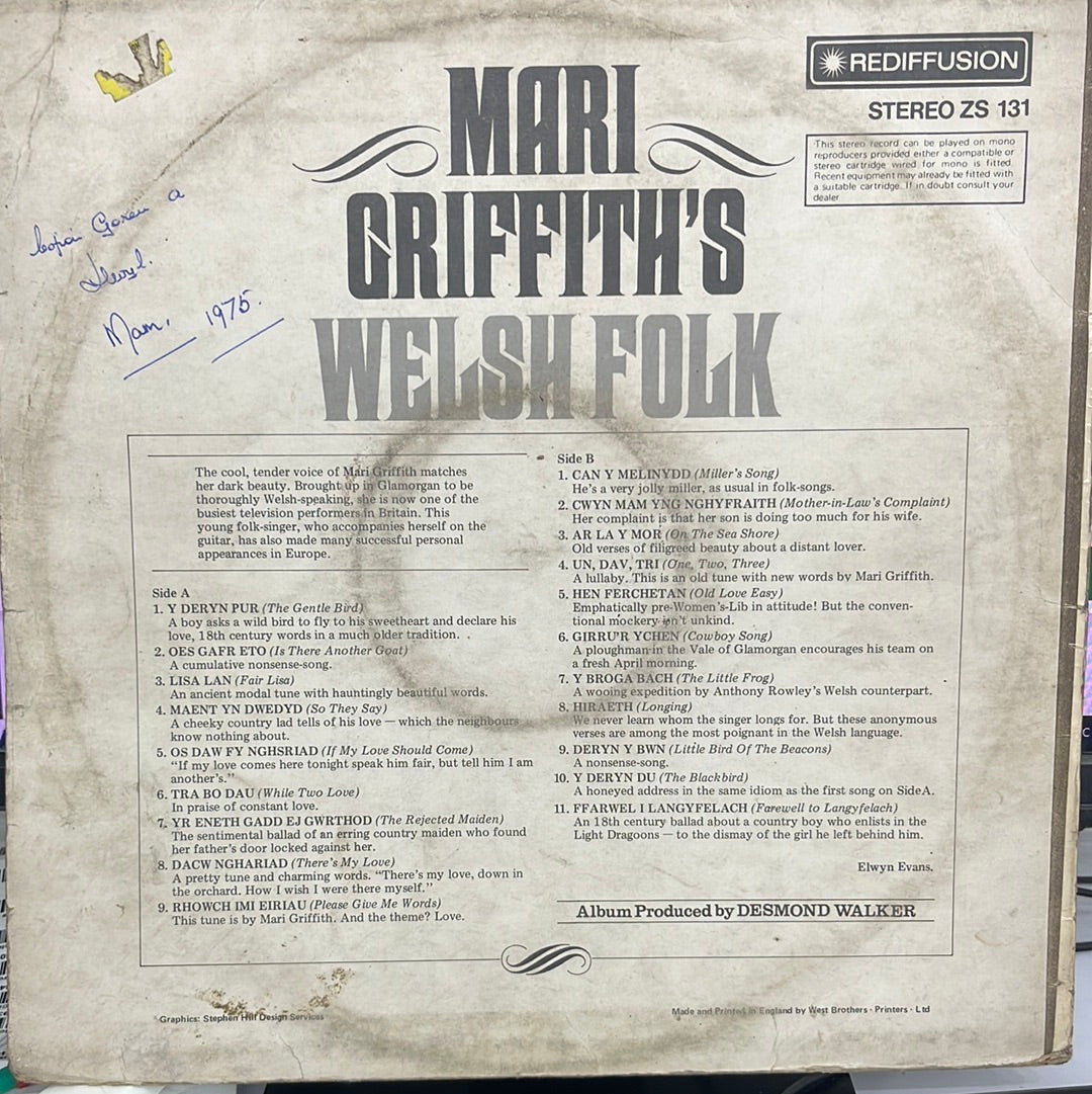 Mari Griffith - Mari Griffith's Welsh Folk (Vinyl)