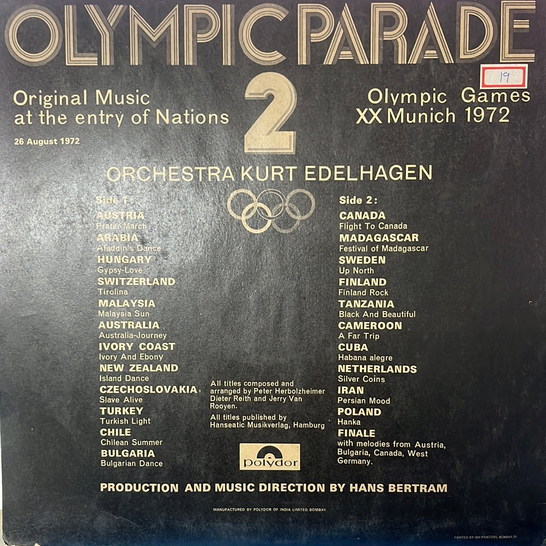 Orchester Kurt Edelhagen - Olympia Parade 2 (Original-Musiken Zum Einzug Der Nationen 26. August 1972) (Vinyl)