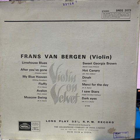 Frans Van Bergen - Violin On Velvet (Vinyl)