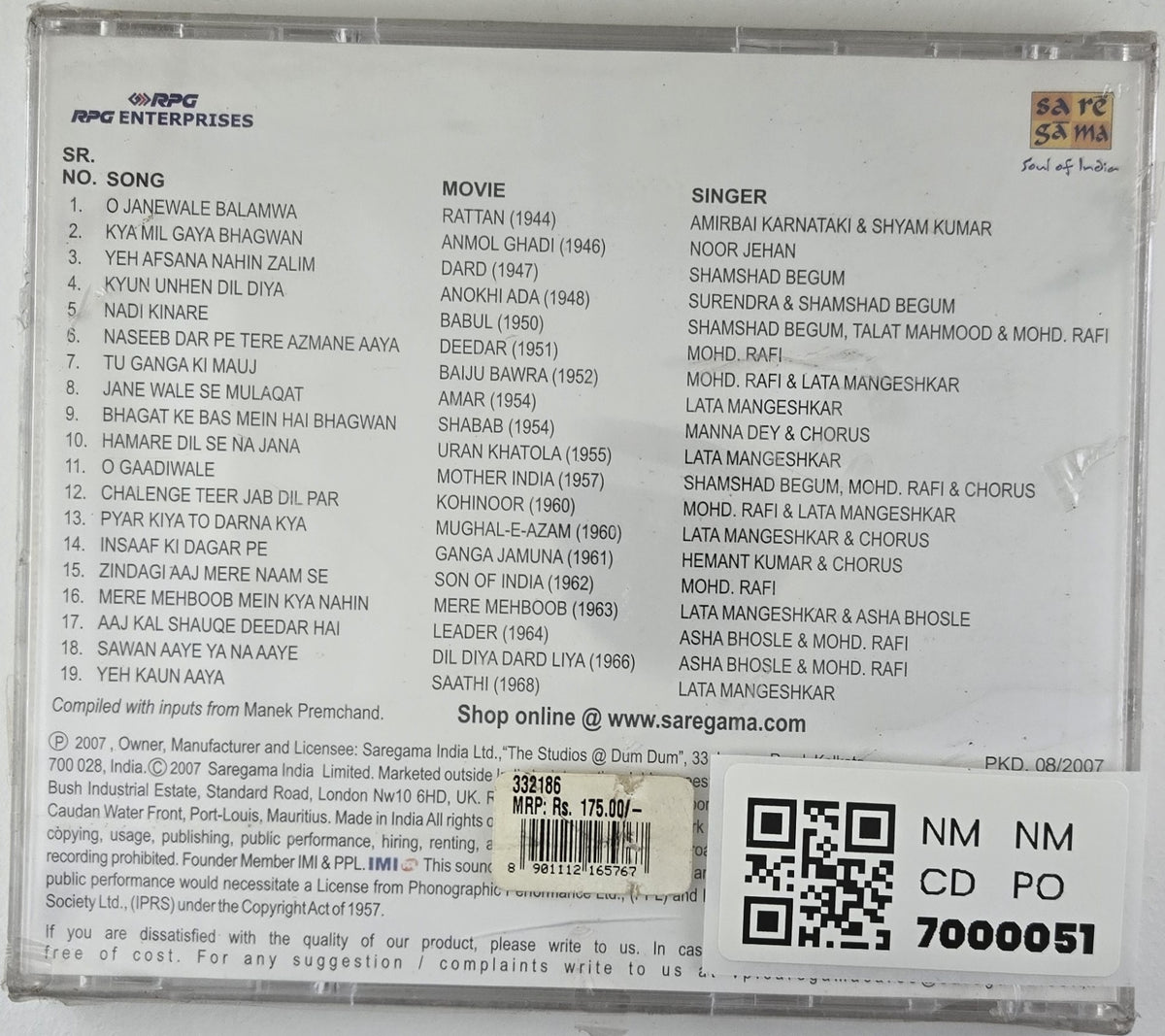 Naushad - Solid Gold Volume 1 (CD)