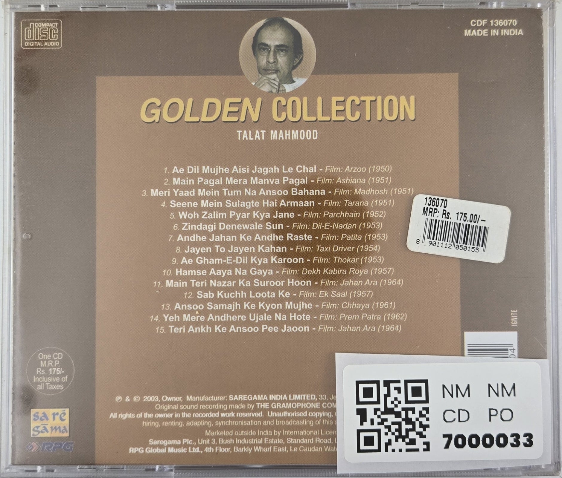 Talat Mahmood - Golden Collection: In a Blue Mood (CD)