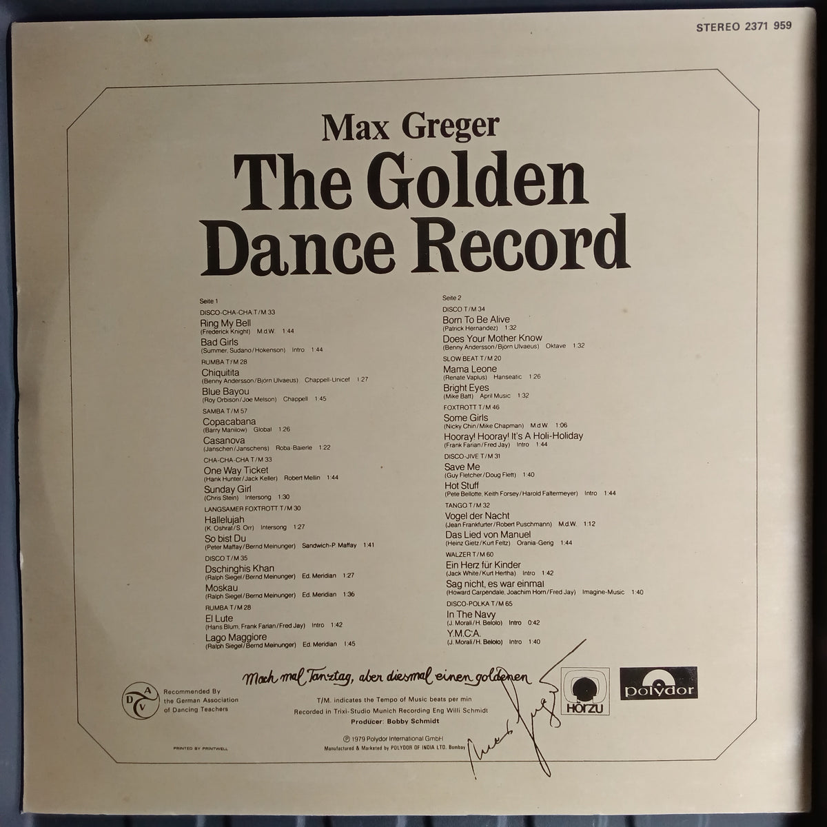 Max Greger - The Golden Dance Record (Vinyl)