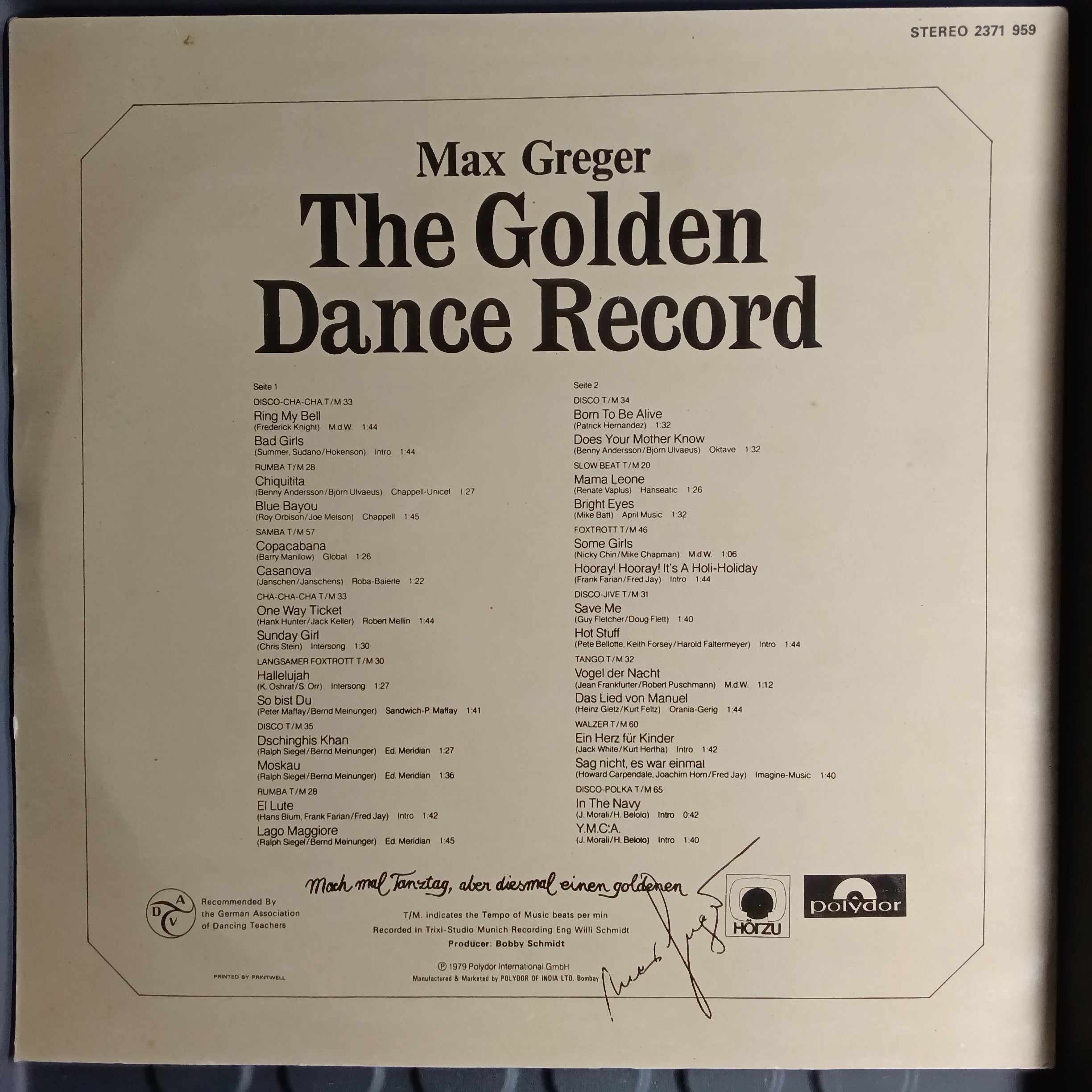 Max Greger - The Golden Dance Record (Vinyl)