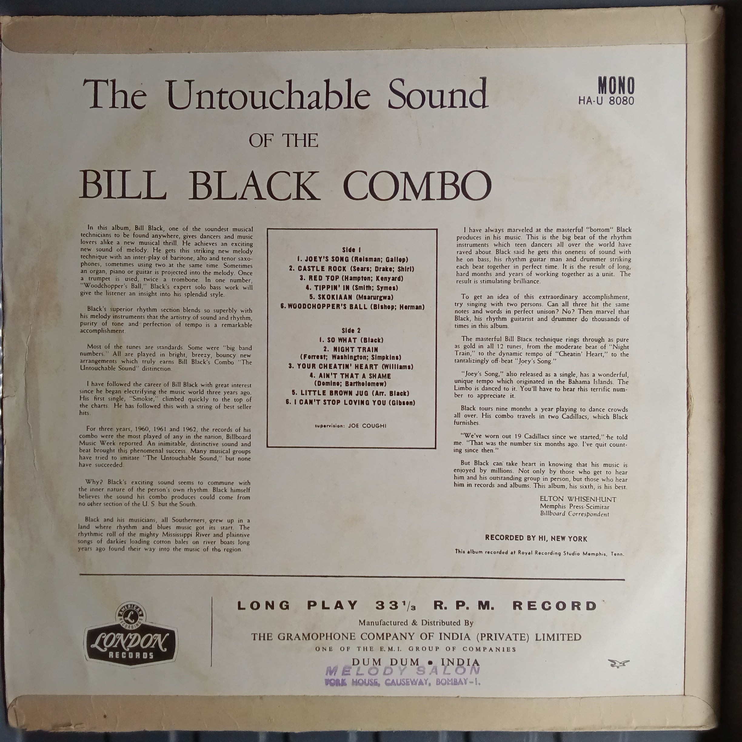 Bill Black Ombo - The Untouchable Sound Of The Bill Black Combo (Vinyl)