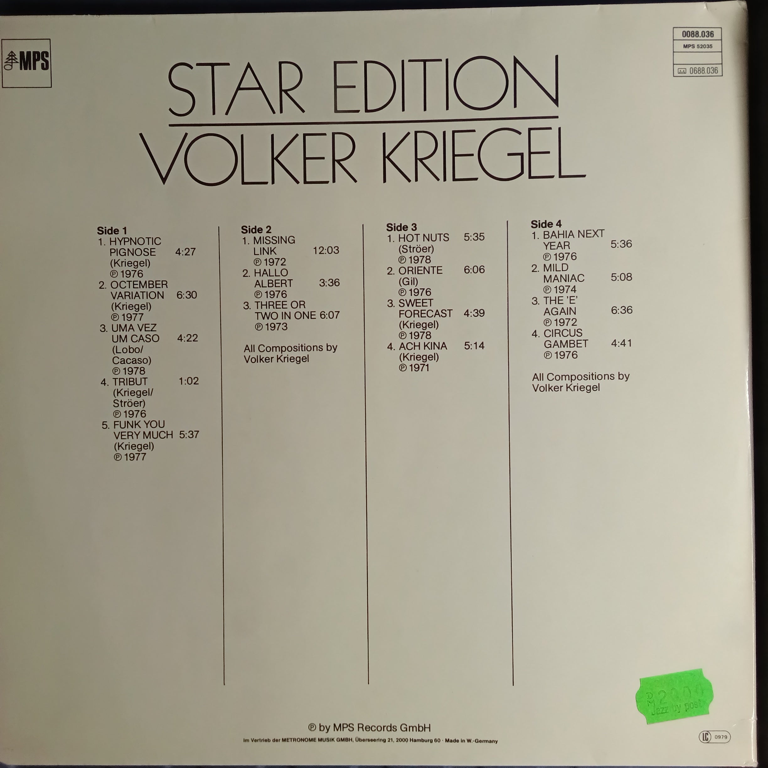 Volker Kriegel - Star Edition (Vinyl) [2]