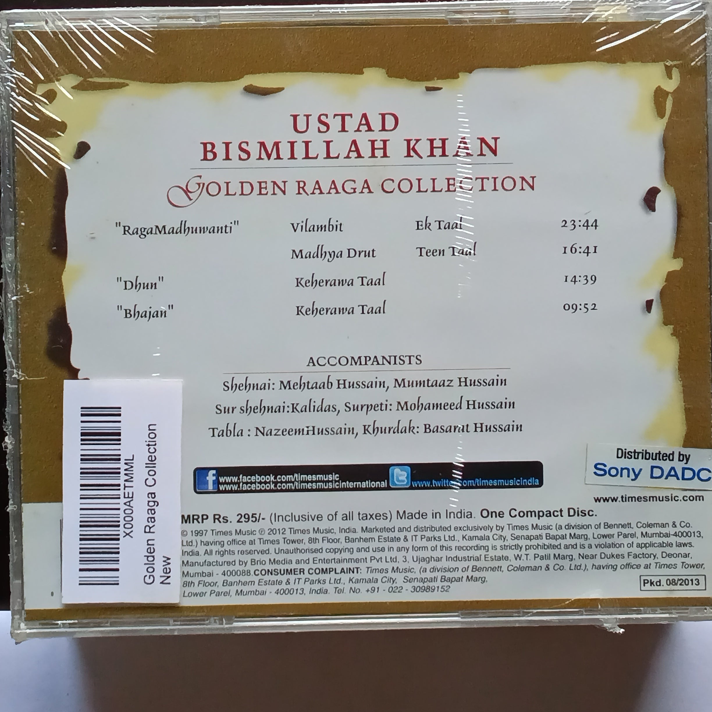 Bismillah Khan  - Golden Raga Collection  (CD)