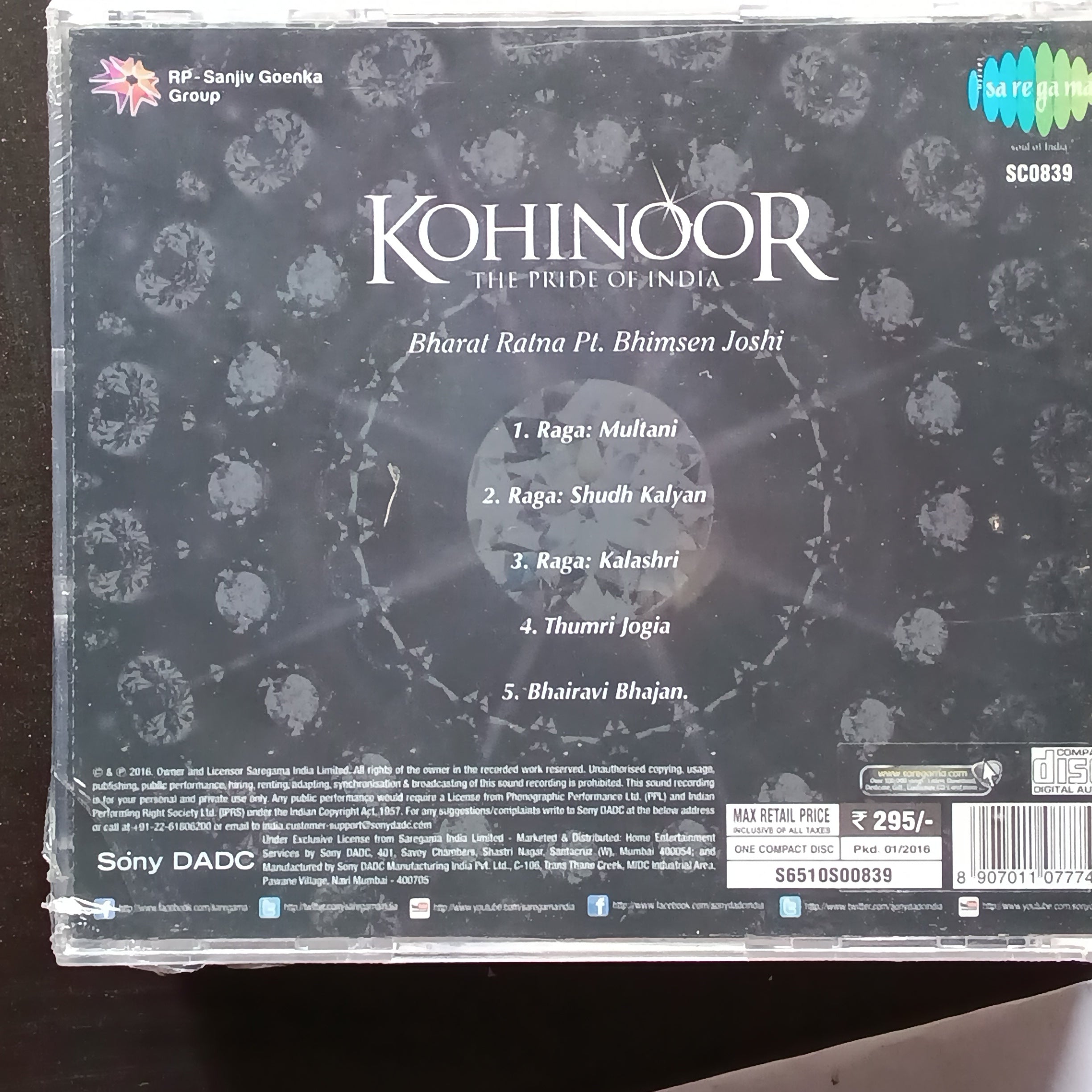 Bhimsen Joshi - Kohinoor (CD)