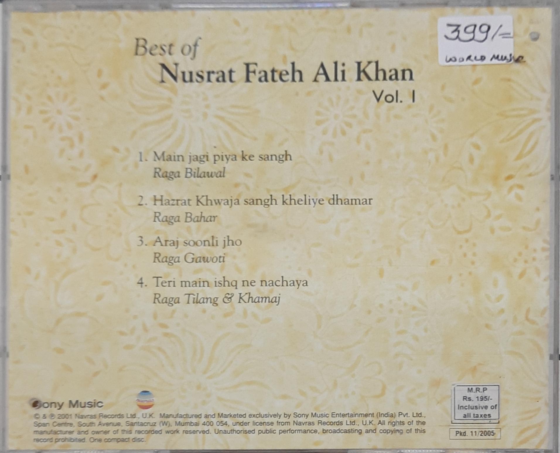 Nusrat Fateh Ali Khan - Best Of Nusrat Fateh Ali Khan, Vol. I (CD)