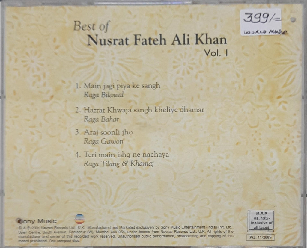 Nusrat Fateh Ali Khan - Best Of Nusrat Fateh Ali Khan, Vol. I (CD)