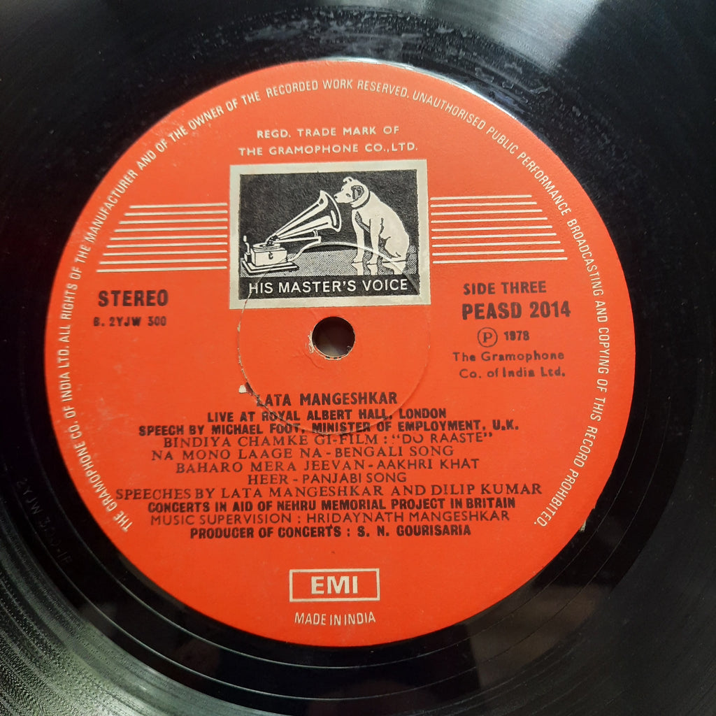 Lata Mangeshkar  - Live At Royal Albert Hall, London (March 1974 (Vinyl)