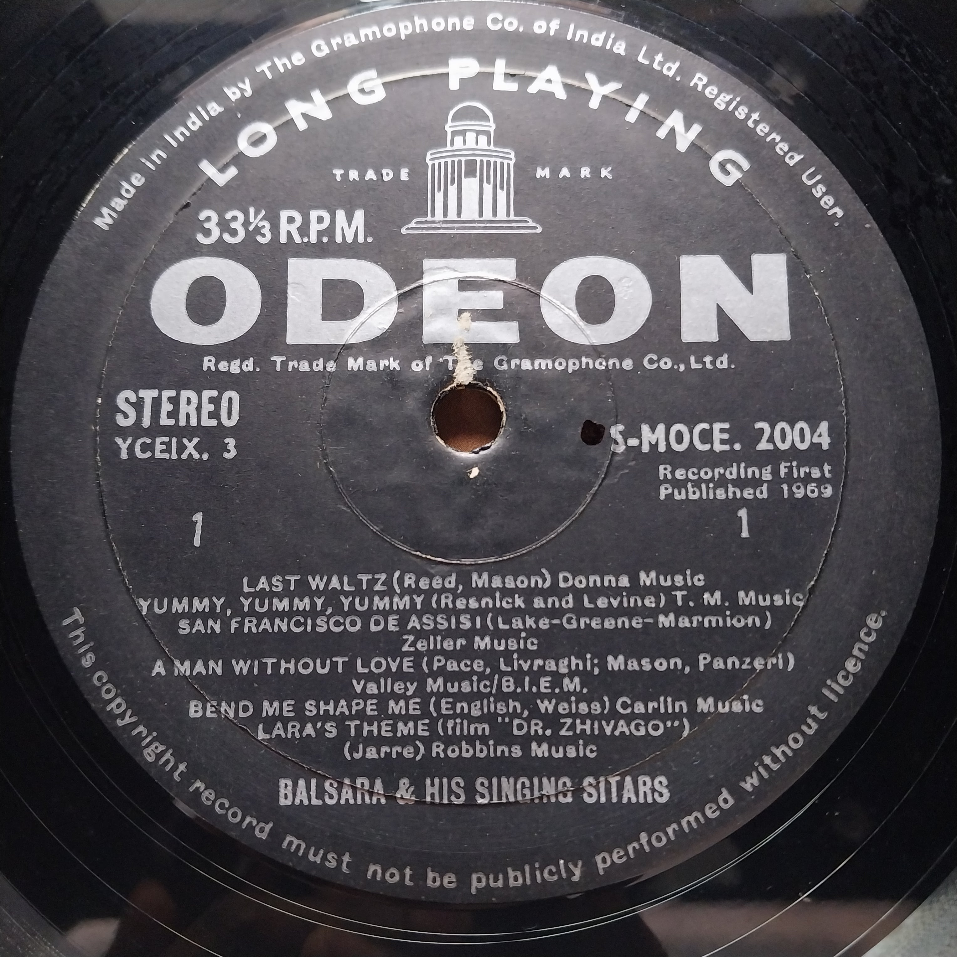V. Balsara & His Singing Sitars*  - Golden Hits (Vinyl)