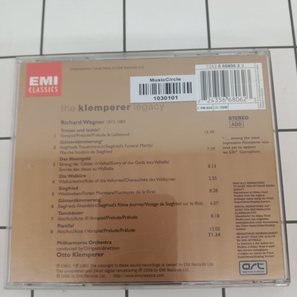 Richard Wagner / Otto Klemperer, Philharmonia Orchestra - Wagner: Orchestral Works 2 (CD)