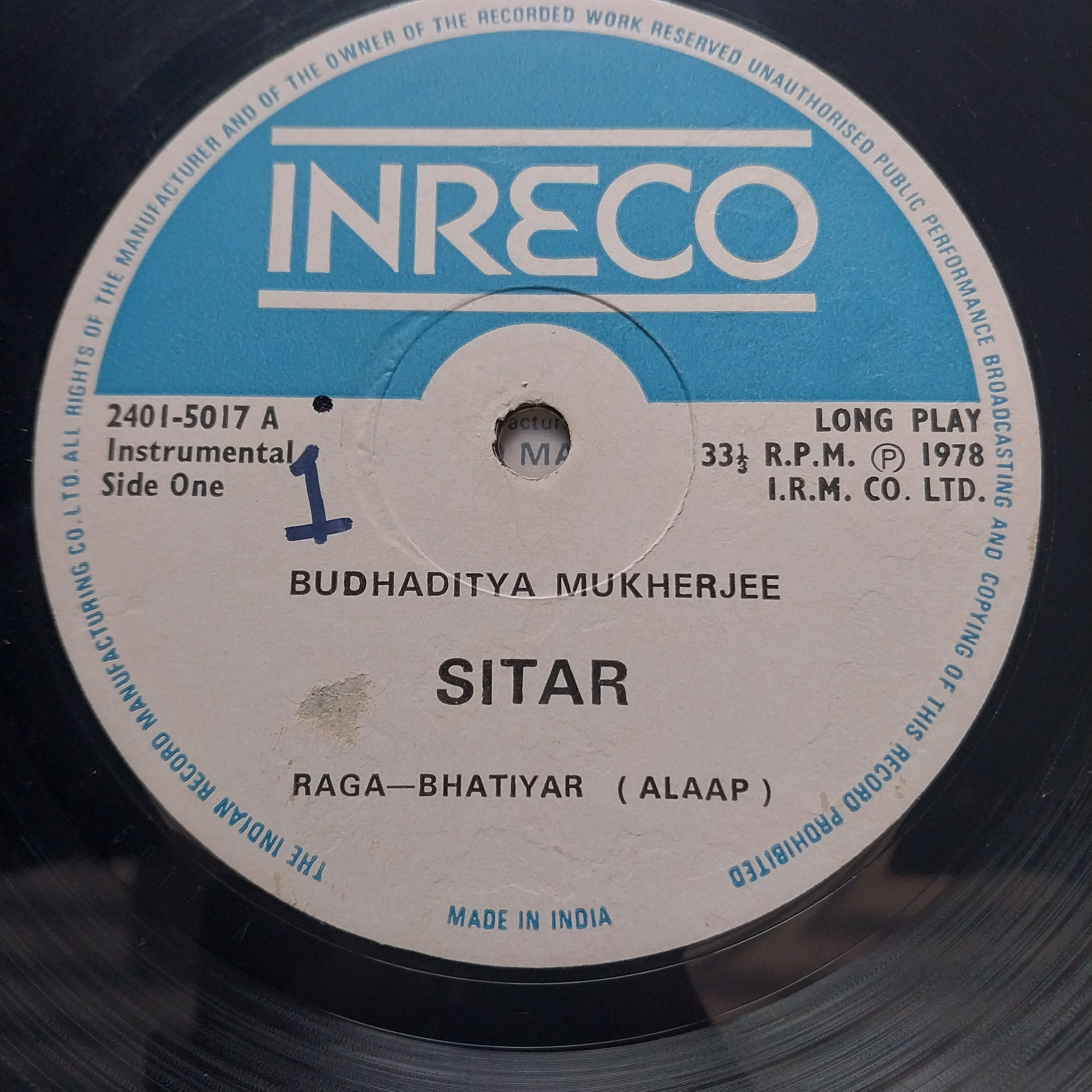 Budhaditya Mukherjee - Raga-Bhatiyar (Vinyl)