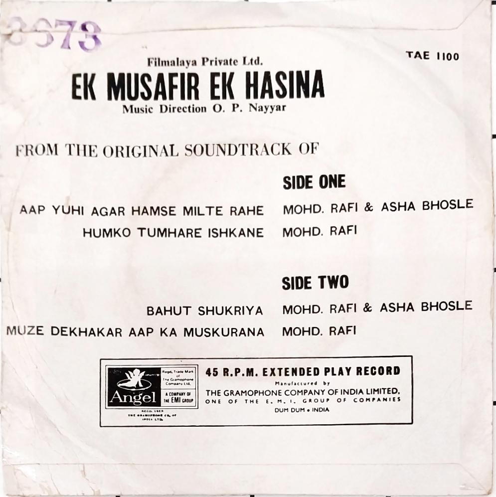 O. P. Nayyar - Ek Musafir Ek Hasina (45-RPM)