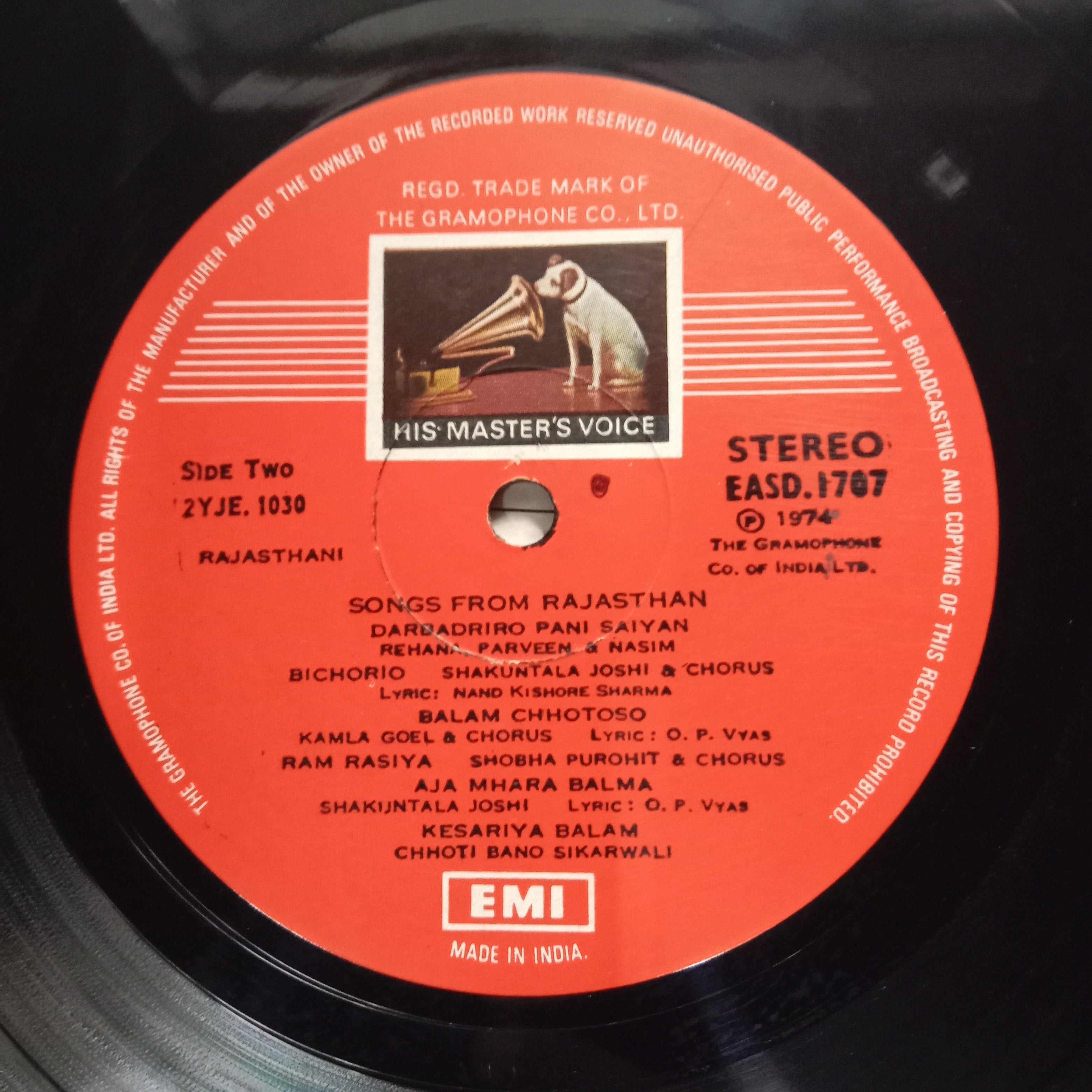 Various  - Songs From Rajasthan (Vinyl)