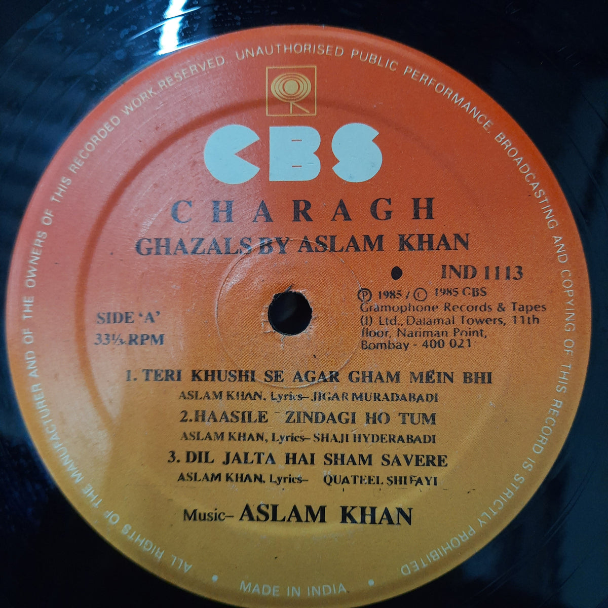 Aslam Khan  - Charagh (Vinyl)