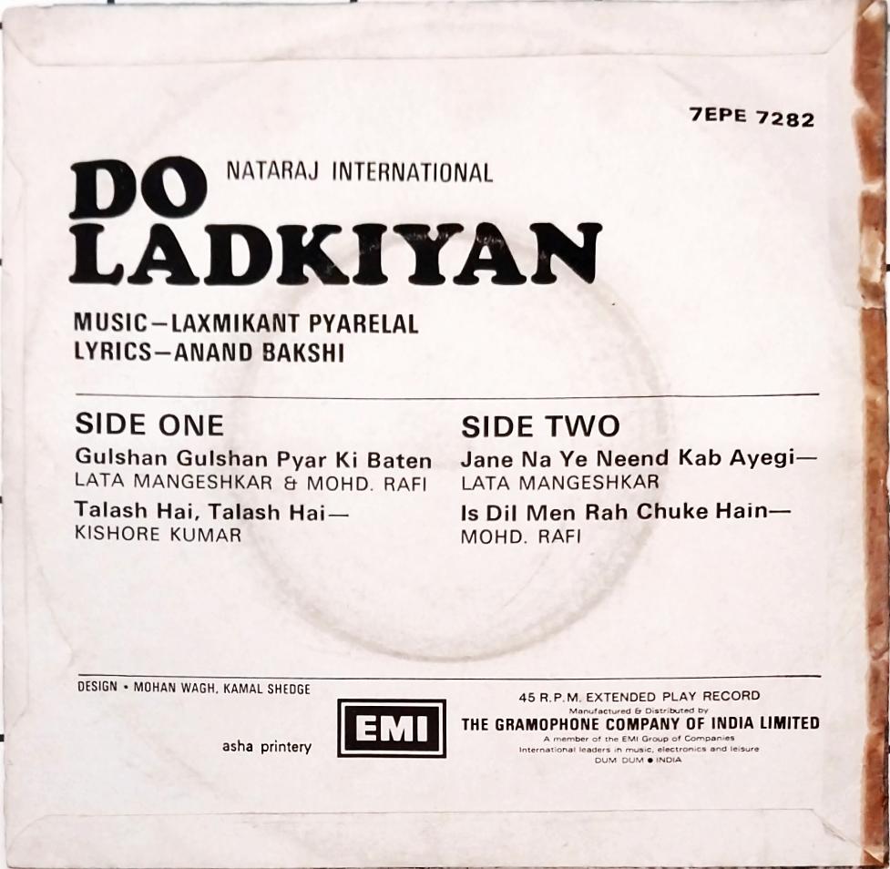 Laxmikant Pyarelal - Do Ladkiyan (45-RPM)
