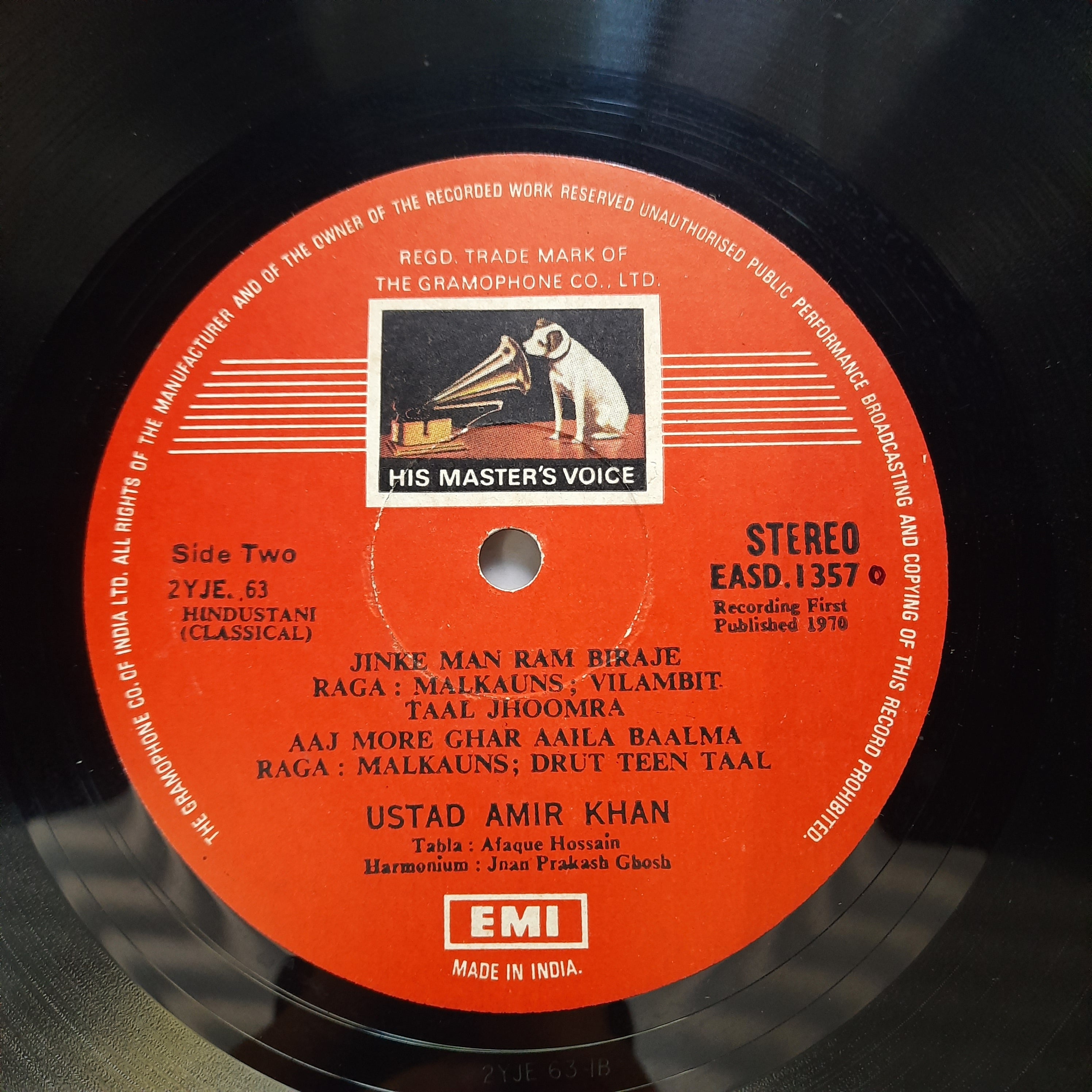 Ustad Amir Khan*, Afaque Hossain* - Raga • Hansdhwani ■ Raga • Malkaun (Vinyl)