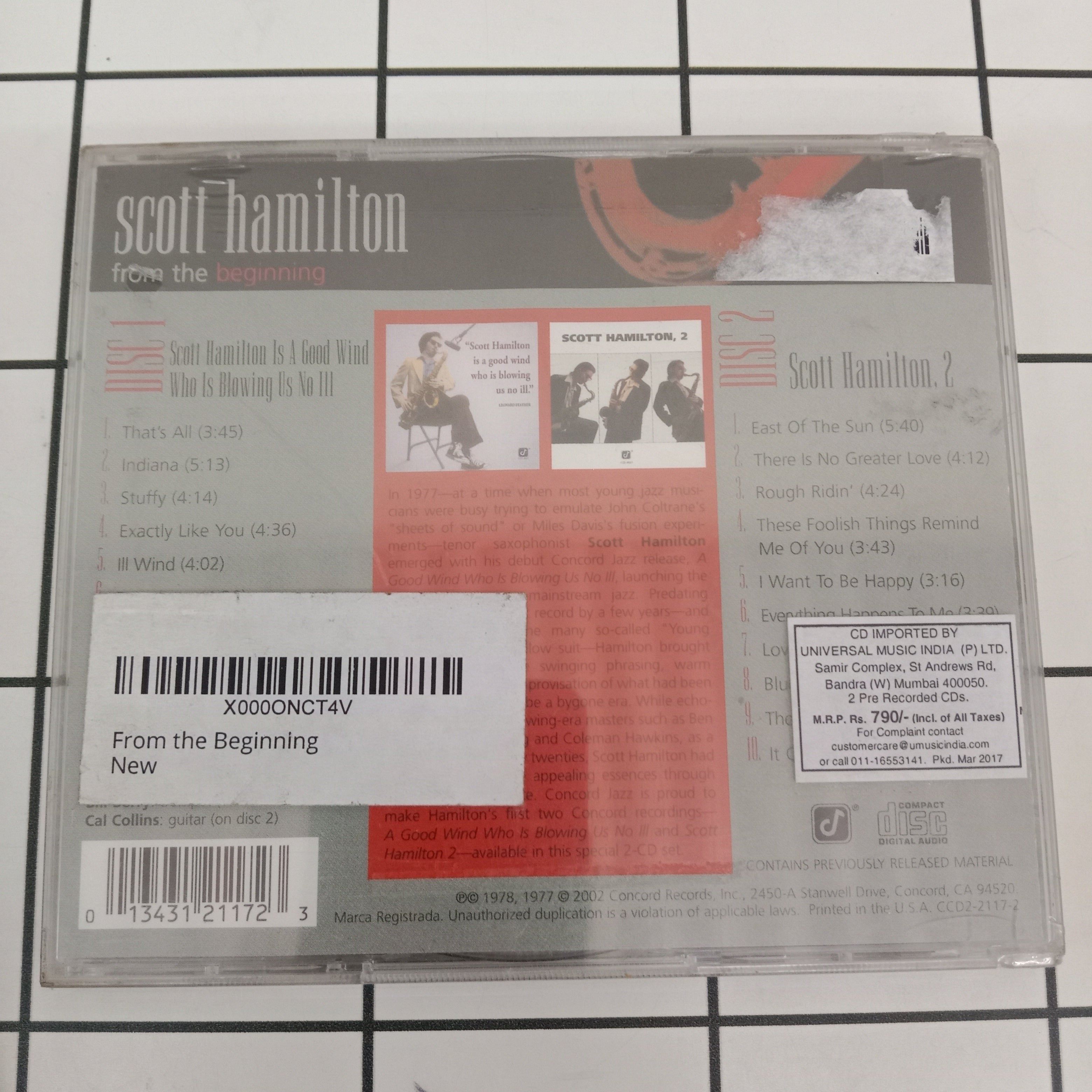 Scott Hamilton - From The Beginning (CD) (2)